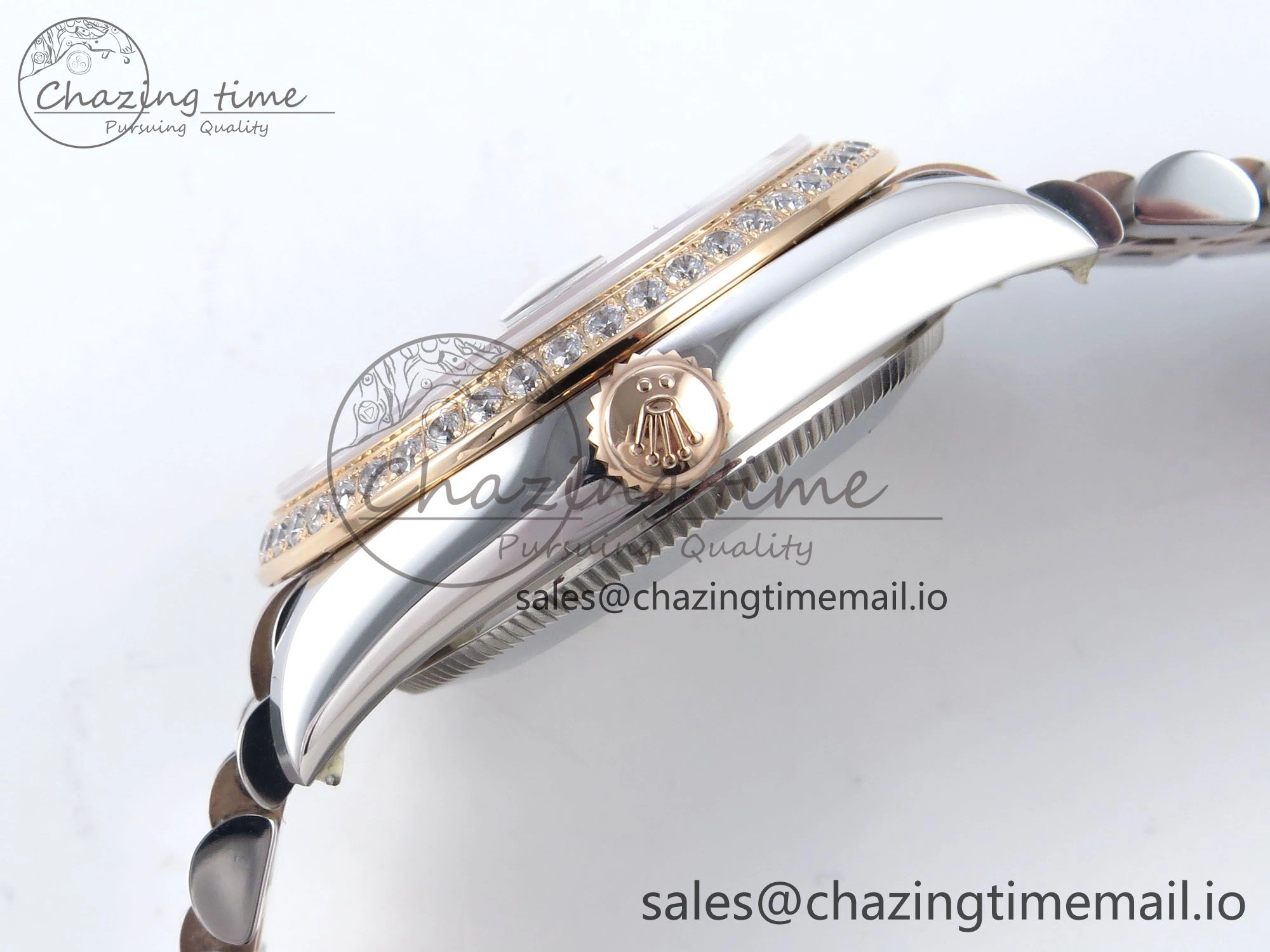 DateJust 31 278381RBR ARF 1:1 Best Edition 904L Steel RG Roman Dial Diamonds Bezel on SS RG Jubilee Bracelet ETA 2688