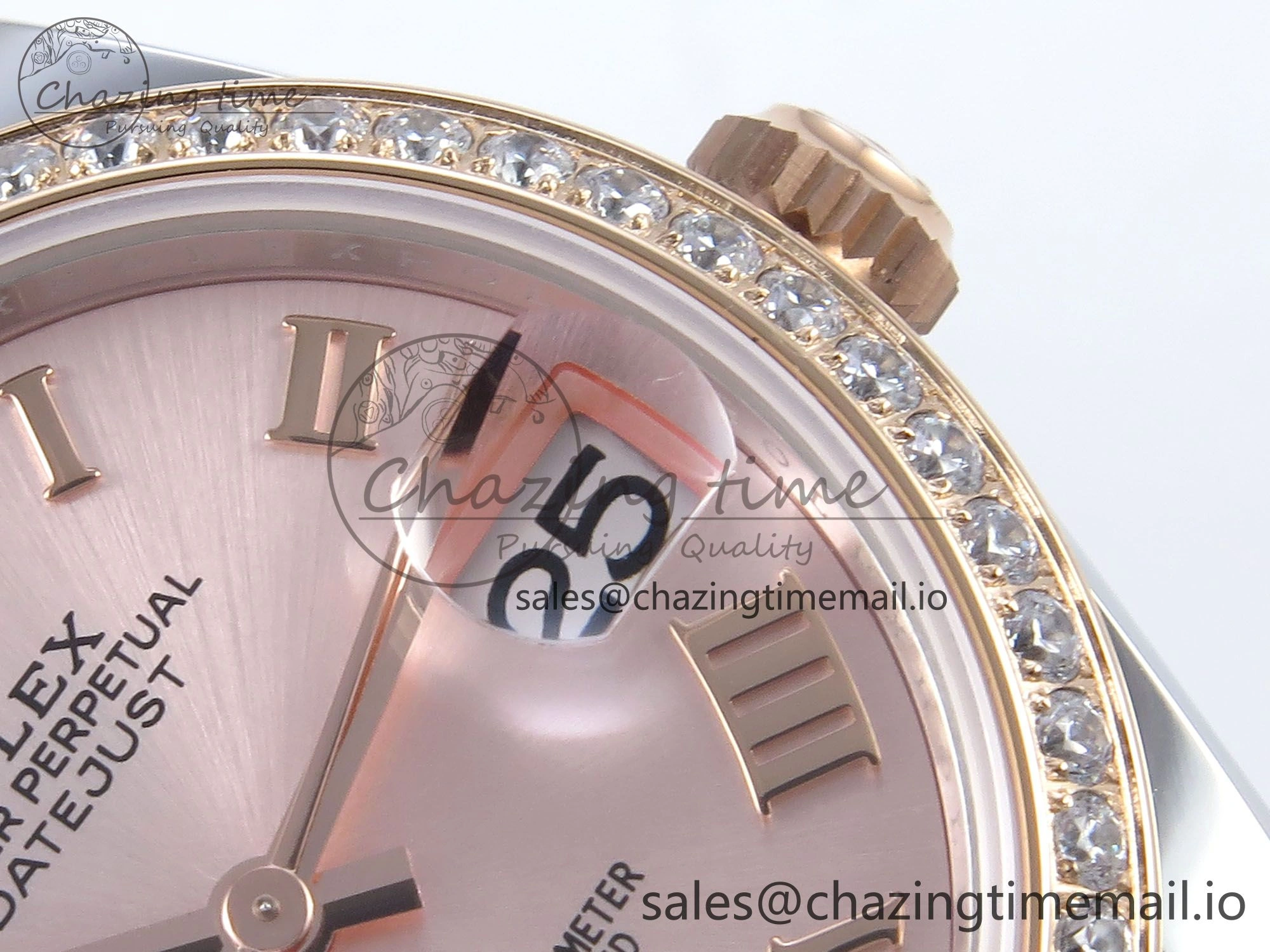 DateJust 31 278381RBR ARF 1:1 Best Edition 904L Steel RG Roman Dial Diamonds Bezel on SS RG Oyster Bracelet ETA 2688
