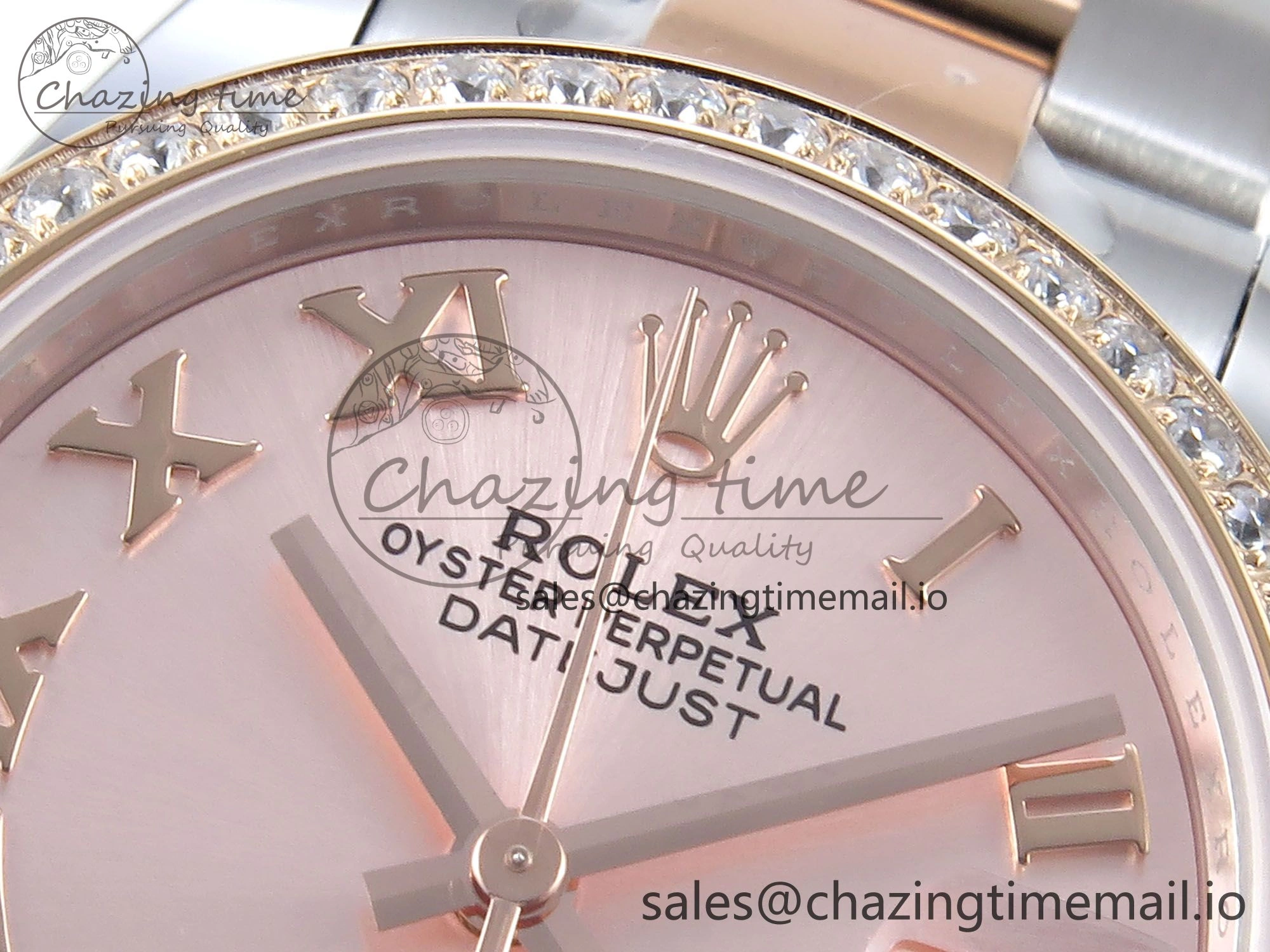 DateJust 31 278381RBR ARF 1:1 Best Edition 904L Steel RG Roman Dial Diamonds Bezel on SS RG Oyster Bracelet ETA 2688