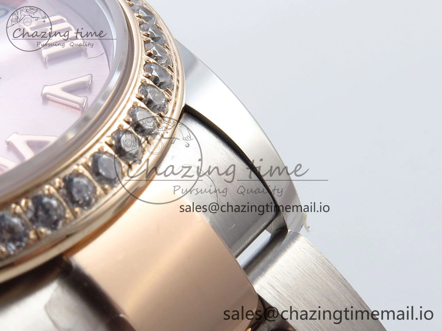 DateJust 31 278381RBR ARF 1:1 Best Edition 904L Steel RG Roman Dial Diamonds Bezel on SS RG Oyster Bracelet ETA 2688