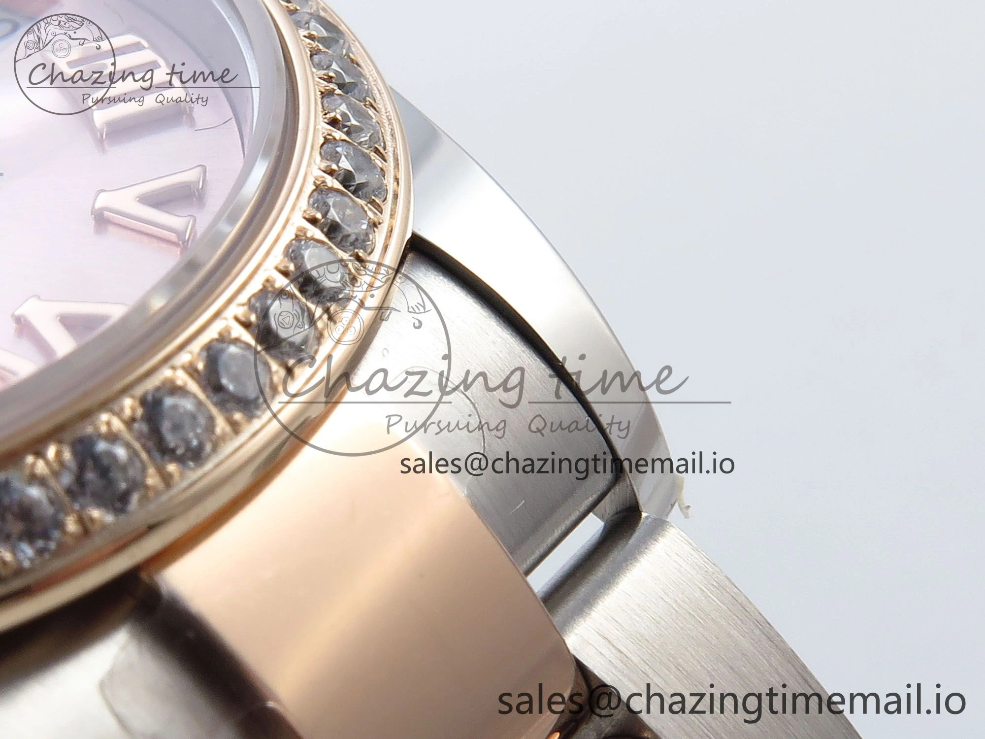 DateJust 31 278381RBR ARF 1:1 Best Edition 904L Steel RG Roman Dial Diamonds Bezel on SS RG Oyster Bracelet ETA 2688