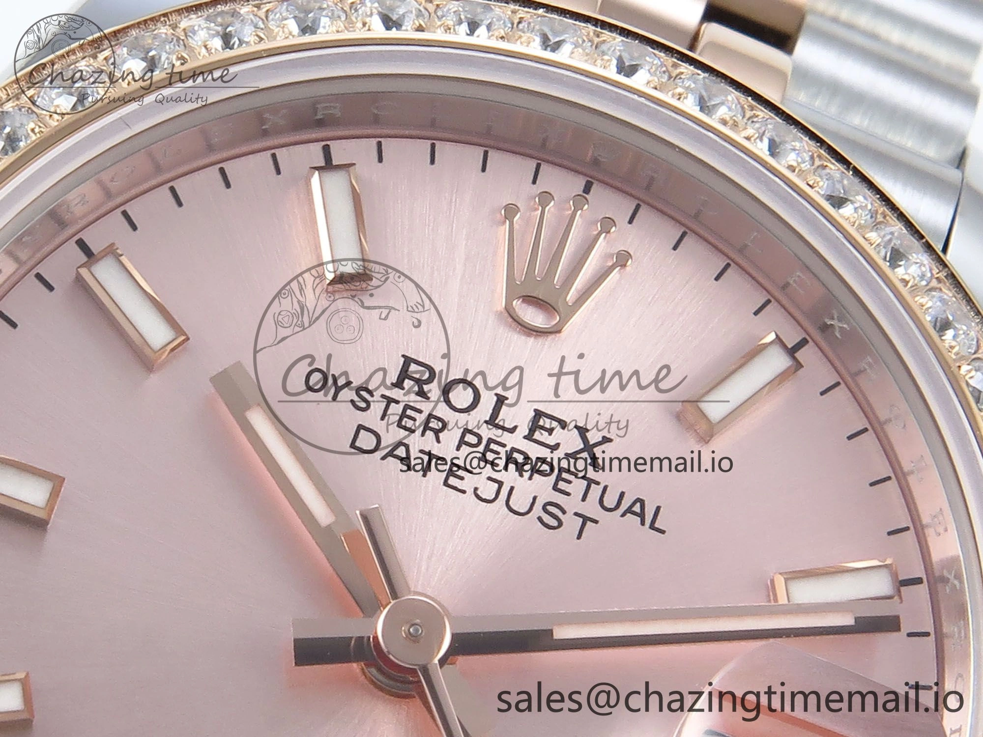 DateJust 31 278381RBR ARF 1:1 Best Edition 904L Steel RG Stick Dial Diamonds Bezel on SS RG Jubilee Bracelet ETA 2688