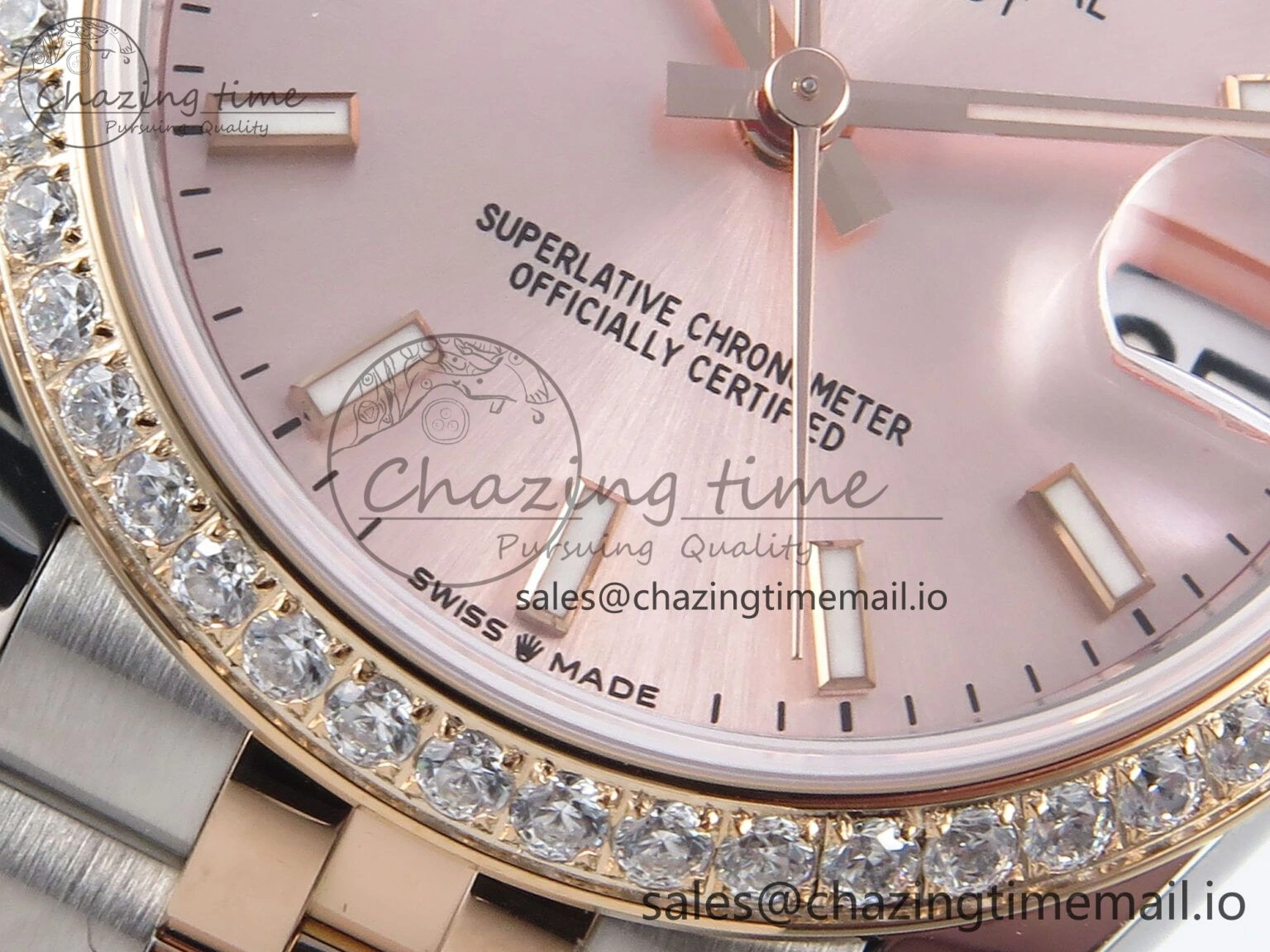 DateJust 31 278381RBR ARF 1:1 Best Edition 904L Steel RG Stick Dial Diamonds Bezel on SS RG Jubilee Bracelet ETA 2688