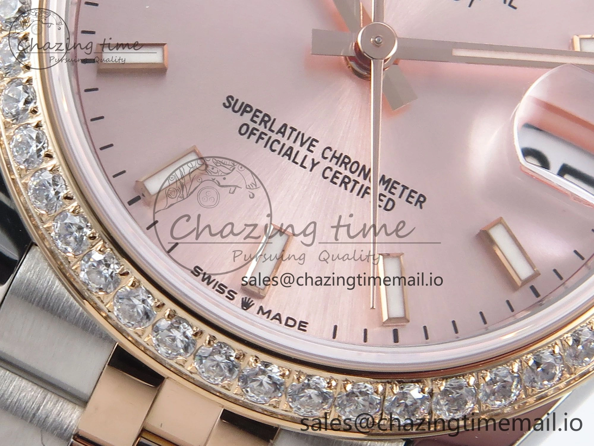 DateJust 31 278381RBR ARF 1:1 Best Edition 904L Steel RG Stick Dial Diamonds Bezel on SS RG Jubilee Bracelet ETA 2688