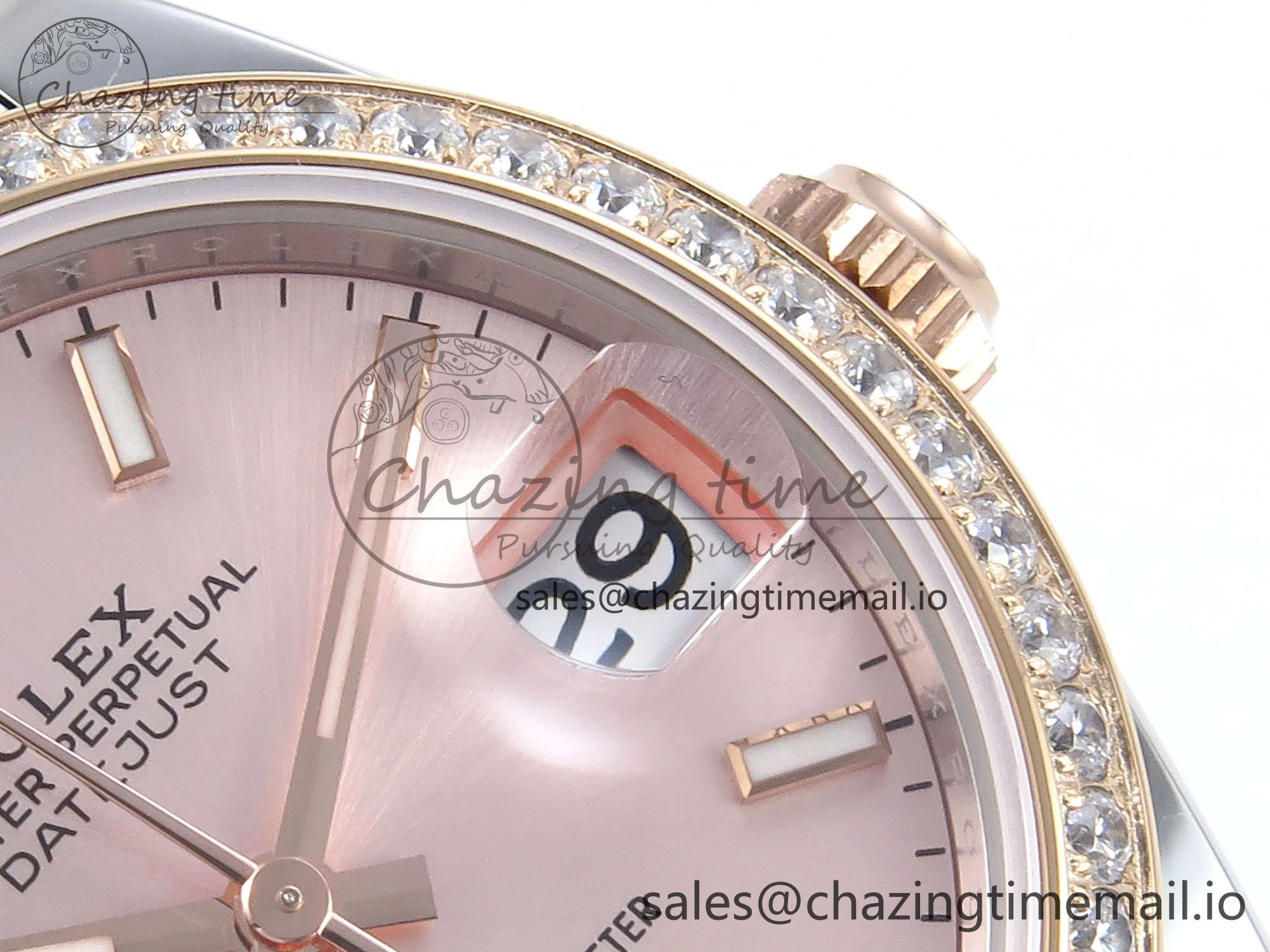 DateJust 31 278381RBR ARF 1:1 Best Edition 904L Steel RG Stick Dial Diamonds Bezel on SS RG Oyster Bracelet ETA 2688