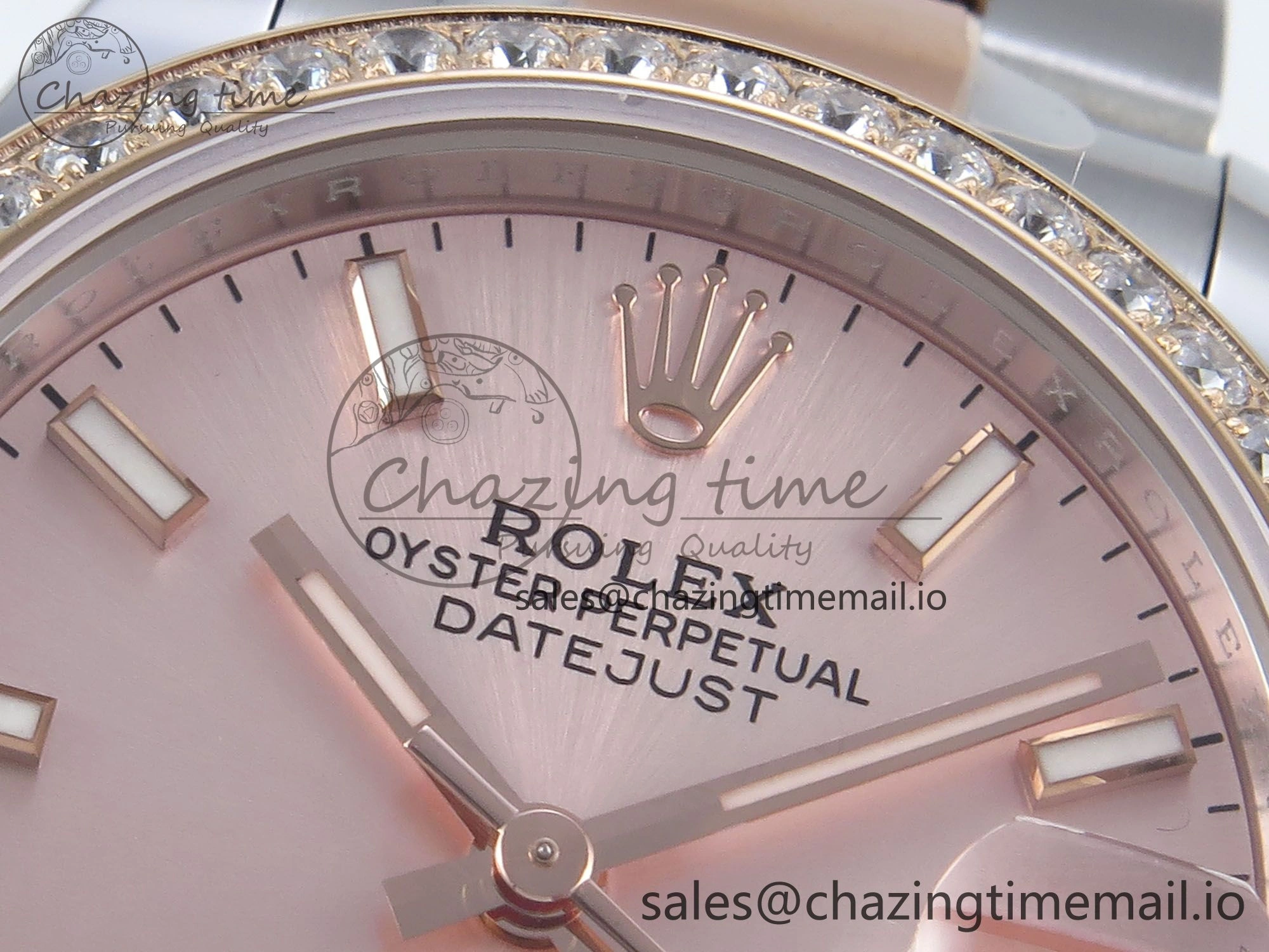DateJust 31 278381RBR ARF 1:1 Best Edition 904L Steel RG Stick Dial Diamonds Bezel on SS RG Oyster Bracelet ETA 2688