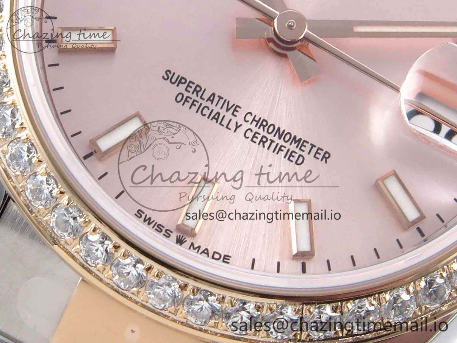 DateJust 31 278381RBR ARF 1:1 Best Edition 904L Steel RG Stick Dial Diamonds Bezel on SS RG Oyster Bracelet ETA 2688