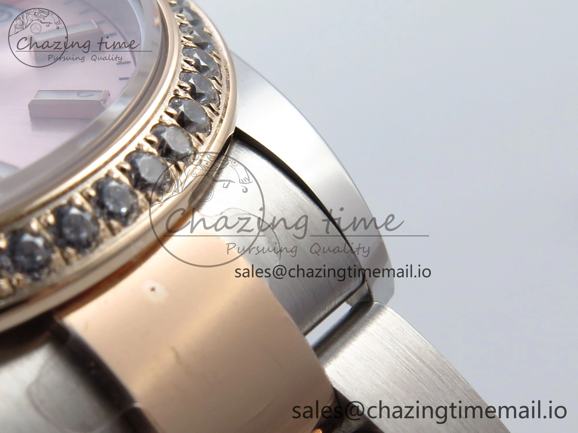 DateJust 31 278381RBR ARF 1:1 Best Edition 904L Steel RG Stick Dial Diamonds Bezel on SS RG Oyster Bracelet ETA 2688