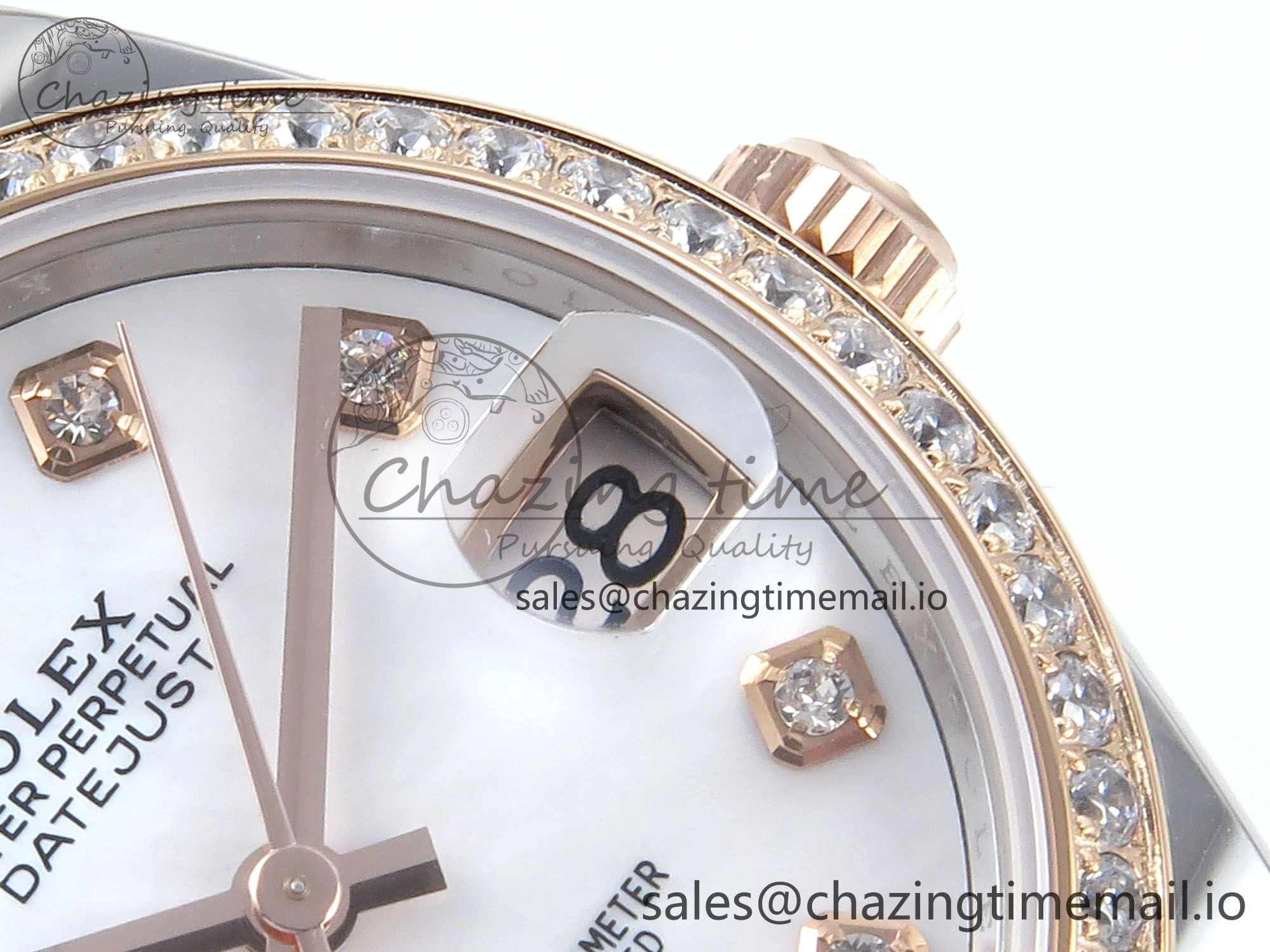 DateJust 31 278381RBR ARF 1:1 Best Edition 904L Steel White Diamonds Dial Diamonds Bezel on SS RG Jubilee Bracelet ETA 2688