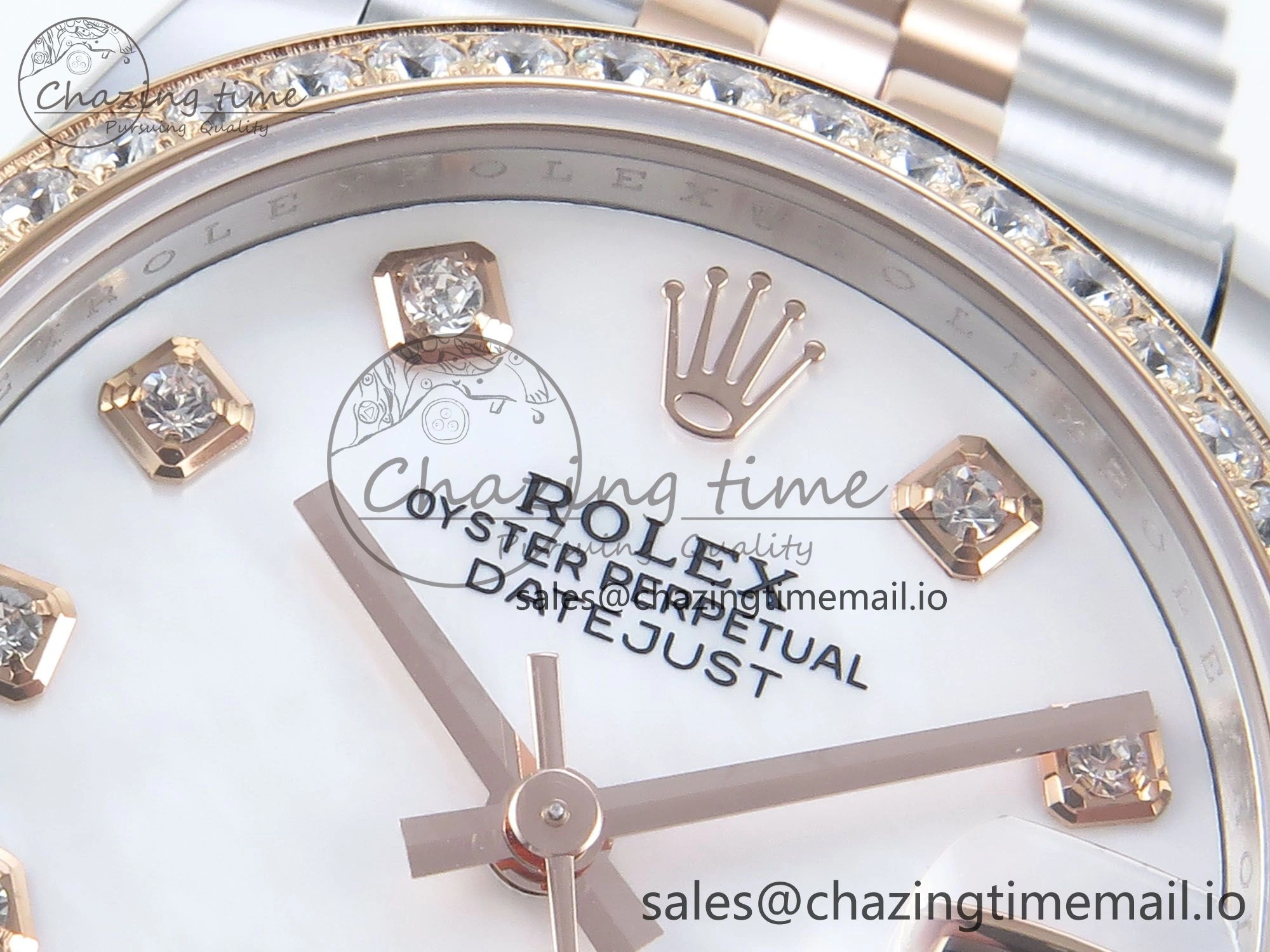 DateJust 31 278381RBR ARF 1:1 Best Edition 904L Steel White Diamonds Dial Diamonds Bezel on SS RG Jubilee Bracelet ETA 2688