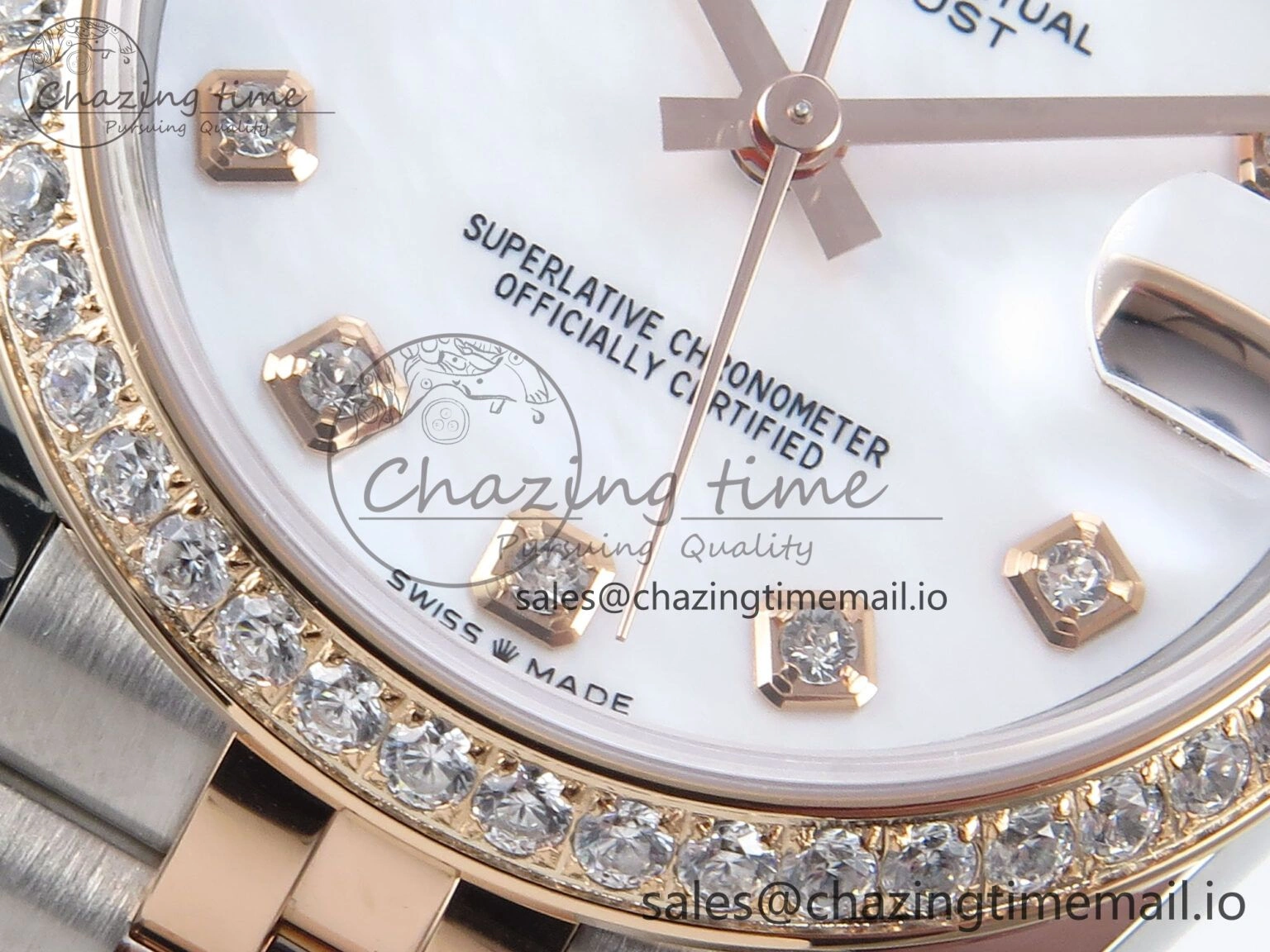 DateJust 31 278381RBR ARF 1:1 Best Edition 904L Steel White Diamonds Dial Diamonds Bezel on SS RG Jubilee Bracelet ETA 2688