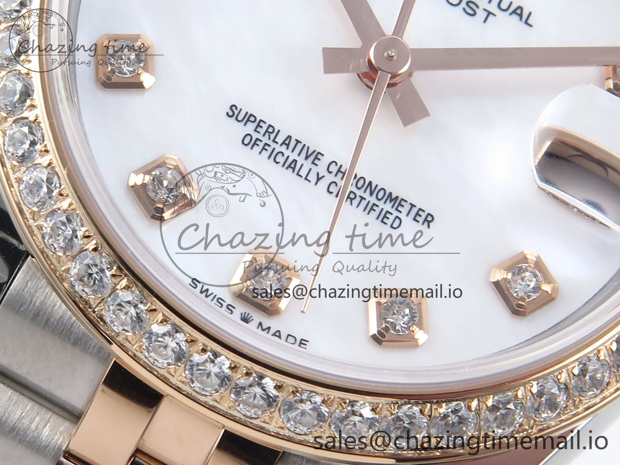 DateJust 31 278381RBR ARF 1:1 Best Edition 904L Steel White Diamonds Dial Diamonds Bezel on SS RG Jubilee Bracelet ETA 2688