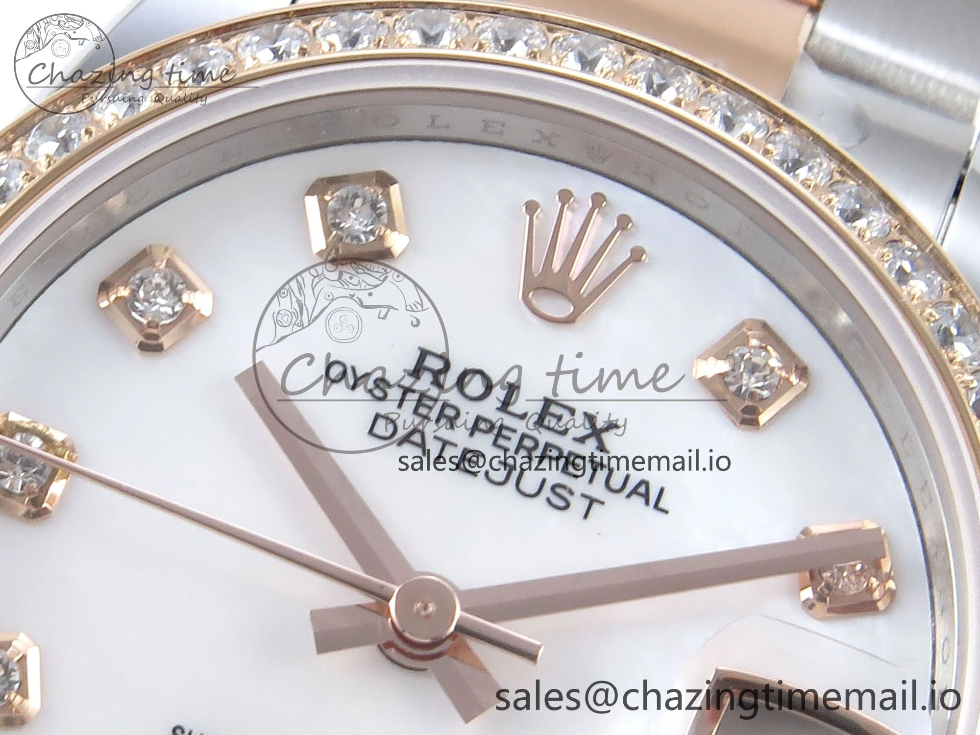DateJust 31 278381RBR ARF 1:1 Best Edition 904L Steel White MOP Dial Diamonds Bezel on SS RG Oyster Bracelet ETA 2688
