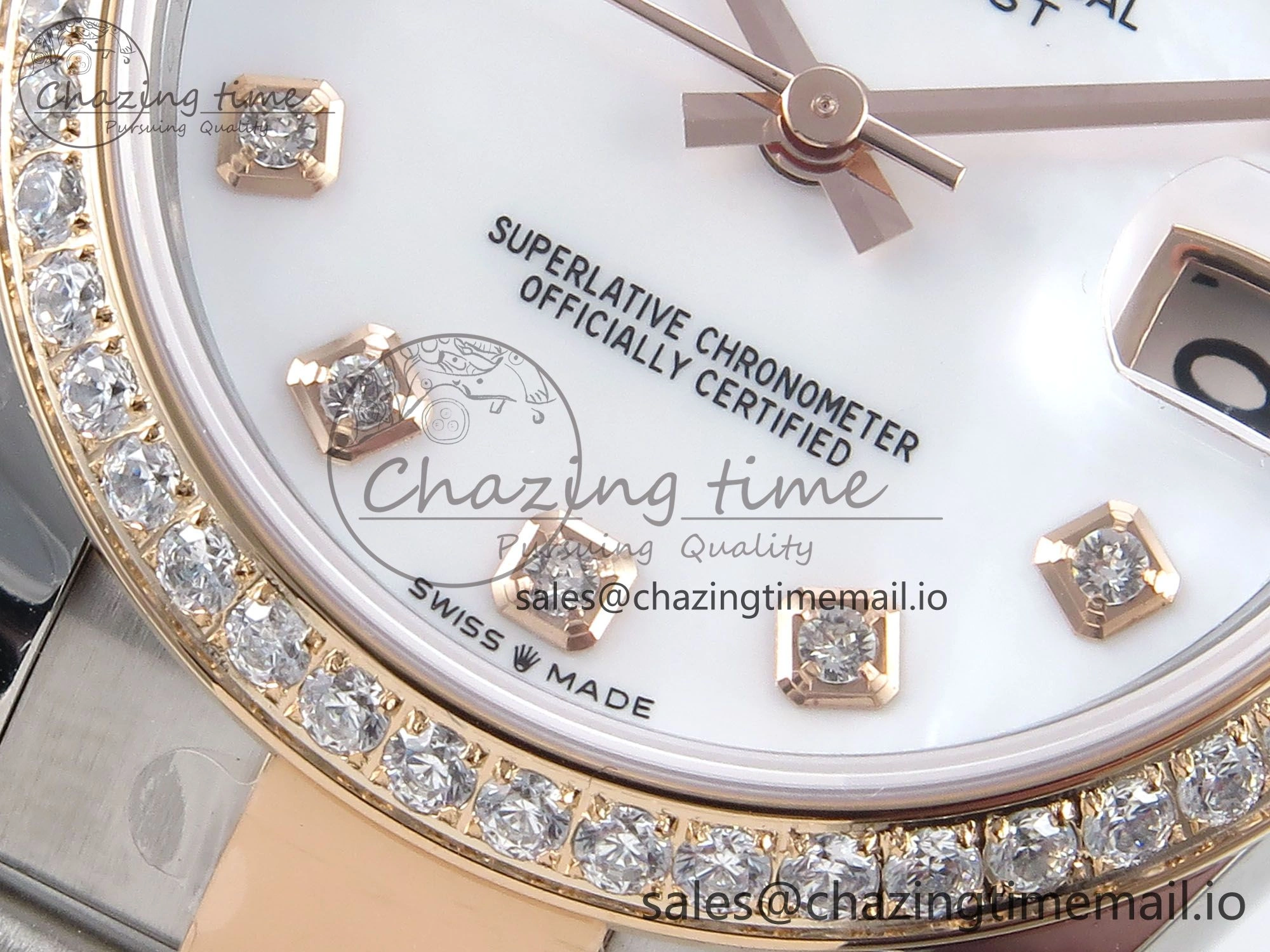 DateJust 31 278381RBR ARF 1:1 Best Edition 904L Steel White MOP Dial Diamonds Bezel on SS RG Oyster Bracelet ETA 2688
