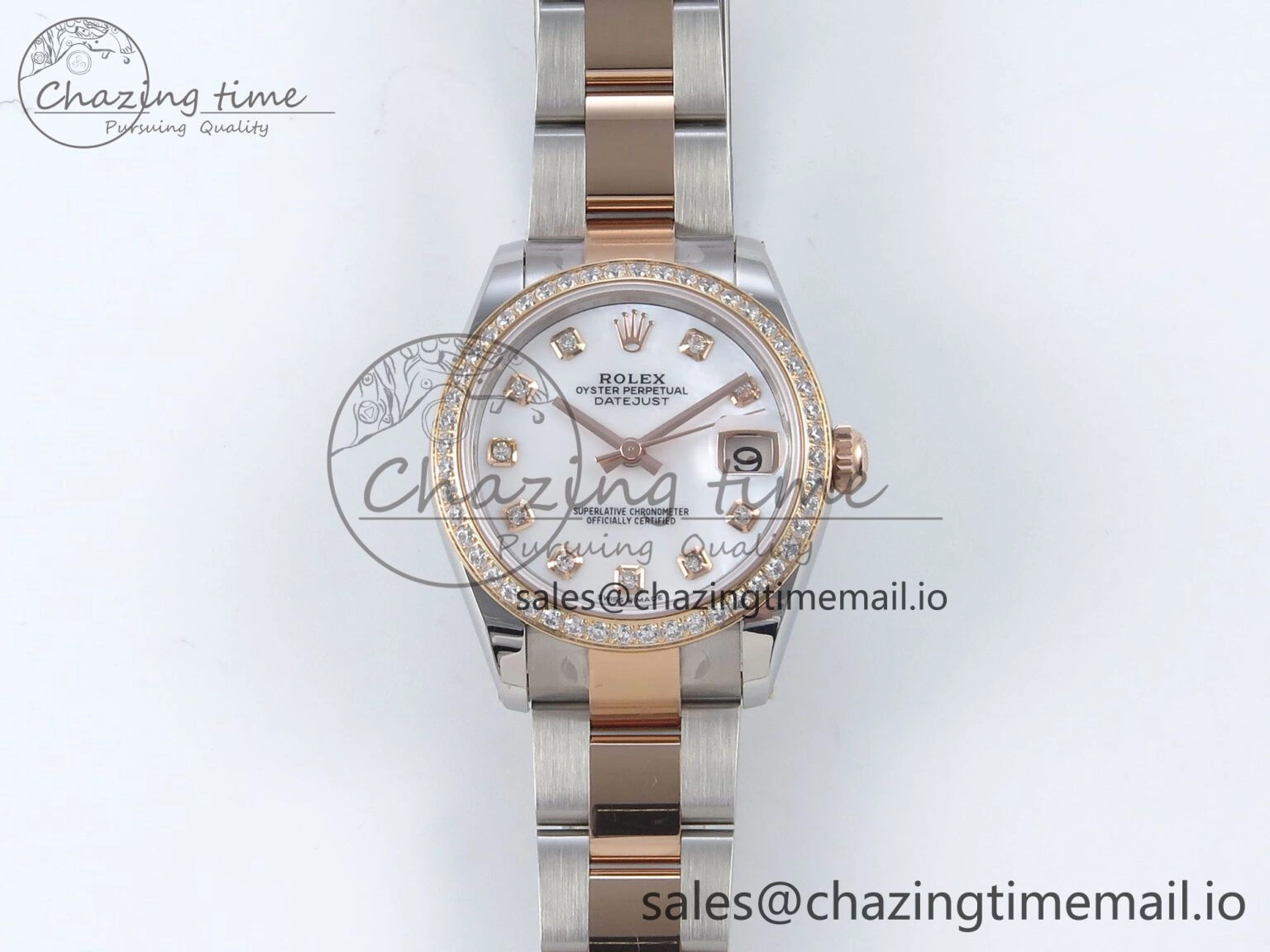 DateJust 31 278381RBR ARF 1:1 Best Edition 904L Steel White MOP Dial Diamonds Bezel on SS RG Oyster Bracelet ETA 2688