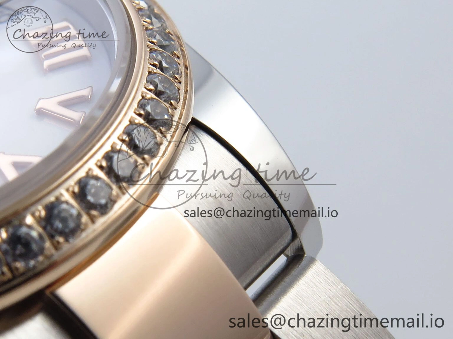 DateJust 31 278381RBR ARF 1:1 Best Edition 904L Steel White Roman Dial Diamonds Bezel on SS RG Oyster Bracelet ETA 2688