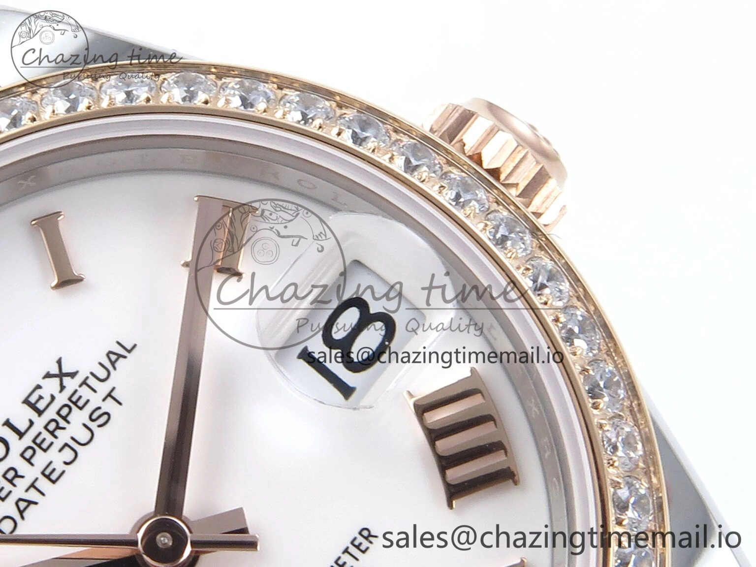 DateJust 31 278381RBR ARF 1:1 Best Edition 904L Steel White Roman Diamonds Dial Diamonds Bezel on SS RG Jubilee Bracelet ETA 2688