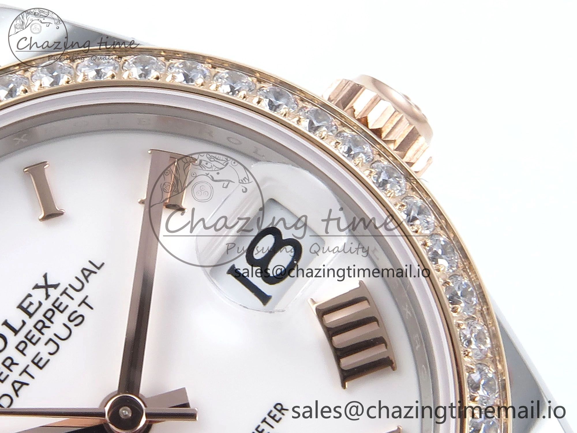 DateJust 31 278381RBR ARF 1:1 Best Edition 904L Steel White Roman Diamonds Dial Diamonds Bezel on SS RG Jubilee Bracelet ETA 2688