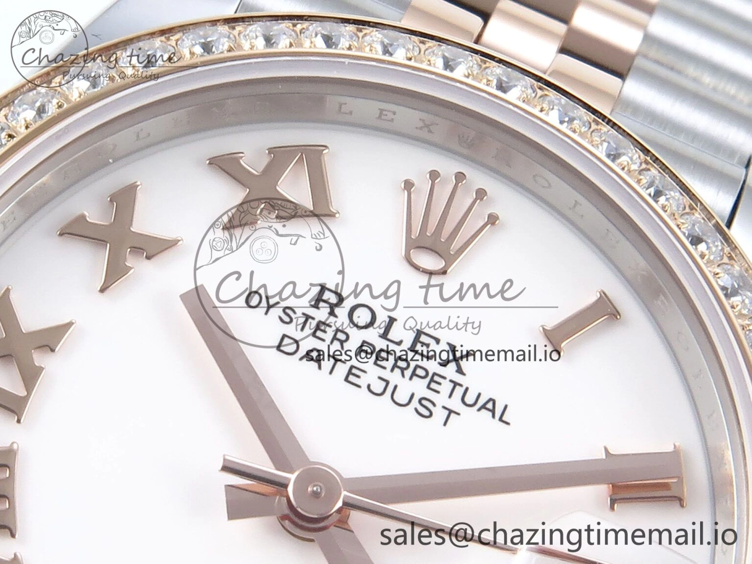 DateJust 31 278381RBR ARF 1:1 Best Edition 904L Steel White Roman Diamonds Dial Diamonds Bezel on SS RG Jubilee Bracelet ETA 2688