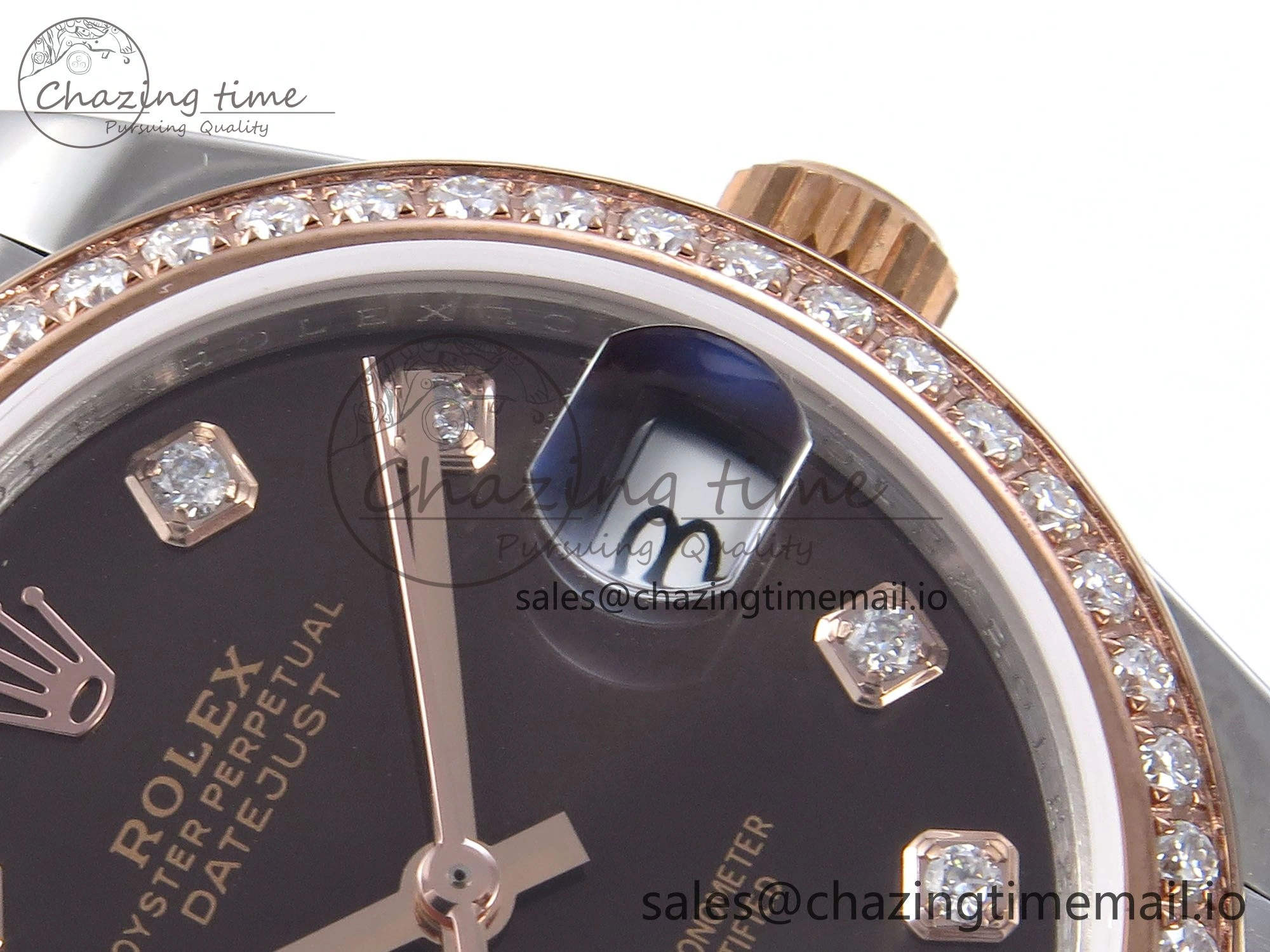 DateJust 31 278381RBR JARF 1:1 Best Edition 904L Steel Brown Diamonds Dial on SS RG Jubilee Bracelet HZ2236