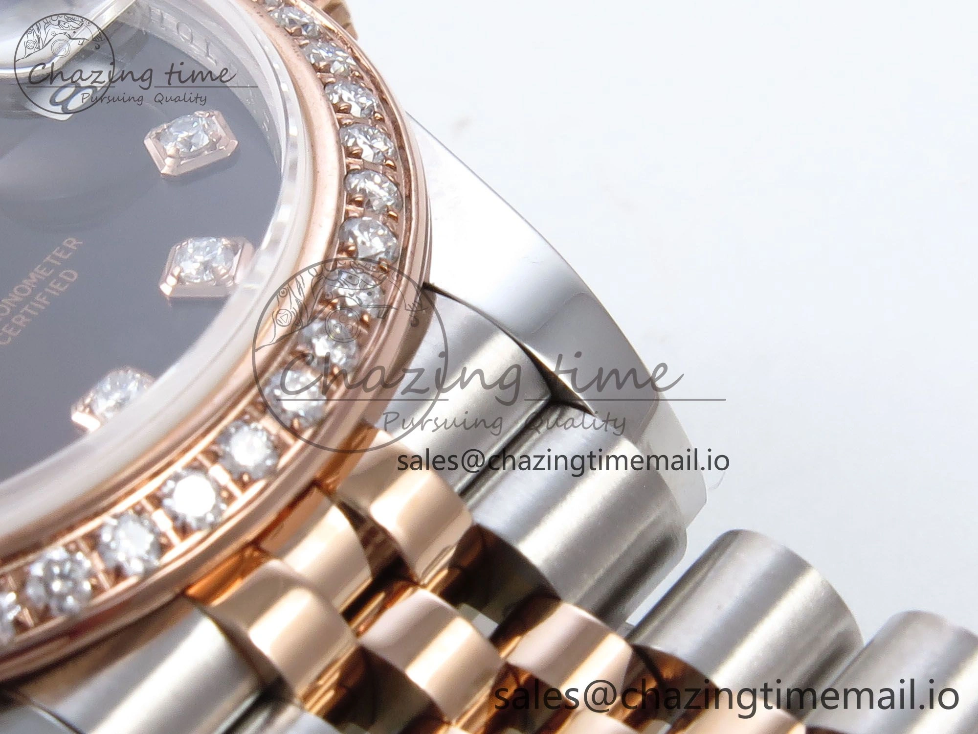 DateJust 31 278381RBR JARF 1:1 Best Edition 904L Steel Brown Diamonds Dial on SS RG Jubilee Bracelet HZ2236