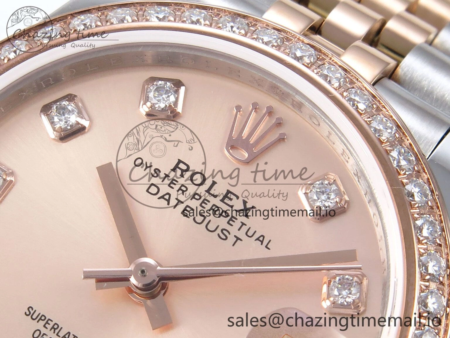 DateJust 31 278381RBR JARF 1:1 Best Edition 904L Steel RG Diamonds Dial on SS RG Jubilee Bracelet HZ2236
