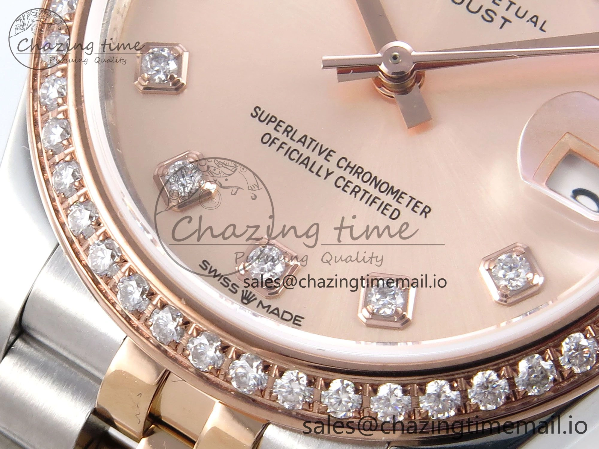 DateJust 31 278381RBR JARF 1:1 Best Edition 904L Steel RG Diamonds Dial on SS RG Jubilee Bracelet HZ2236