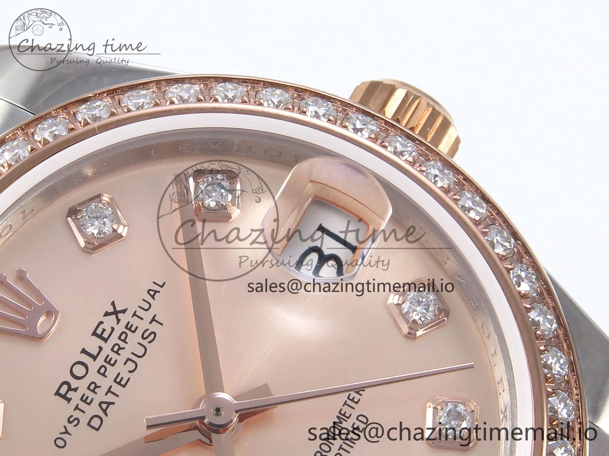 DateJust 31 278381RBR JARF 1:1 Best Edition 904L Steel RG Diamonds Dial on SS RG Jubilee Bracelet HZ2236