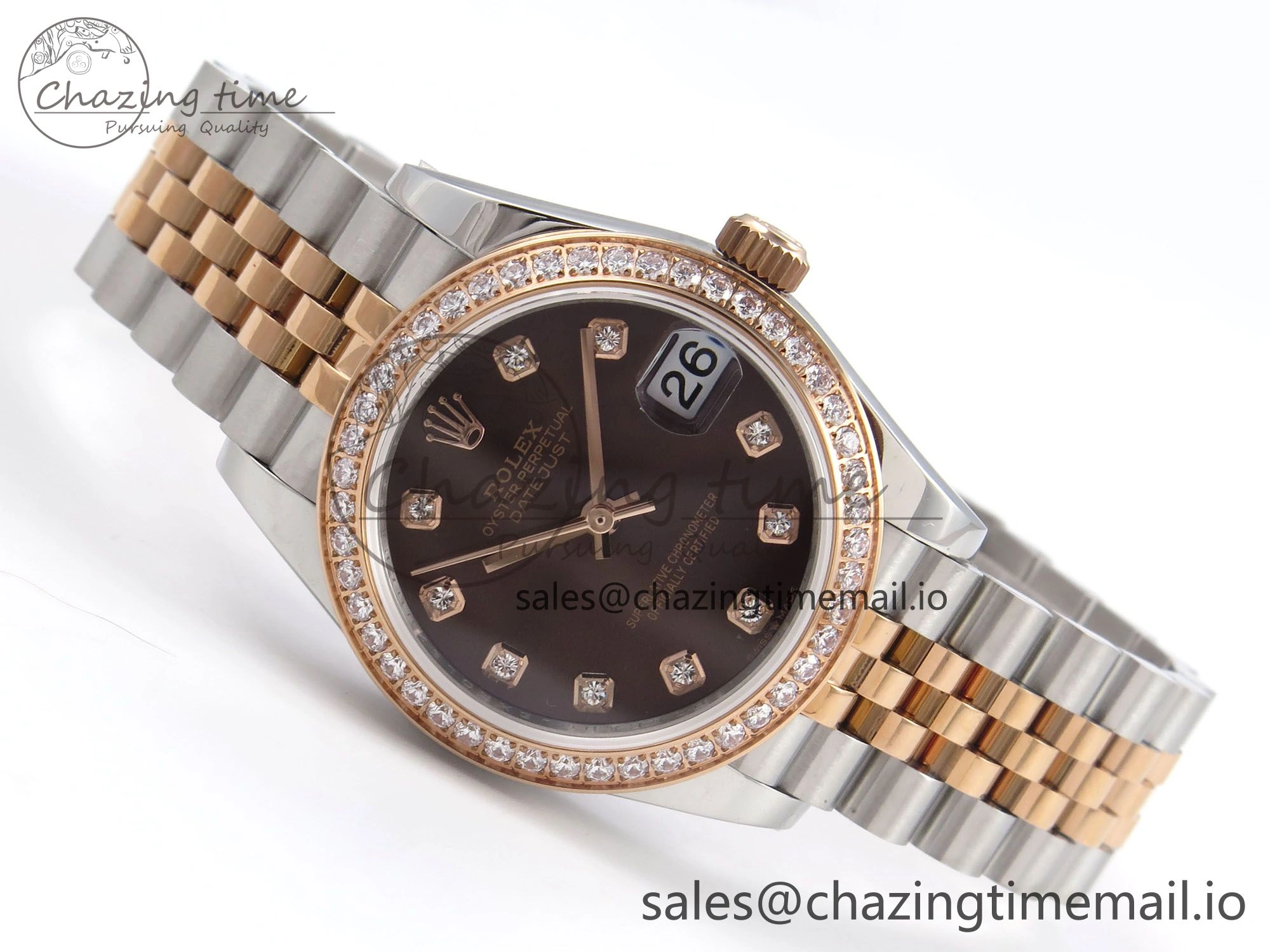 DateJust 31 278381RBR SS RG GMF 1:1 Best Edition 904L Steel Brown Dimonds Dial on Jubilee Bracelet A2824