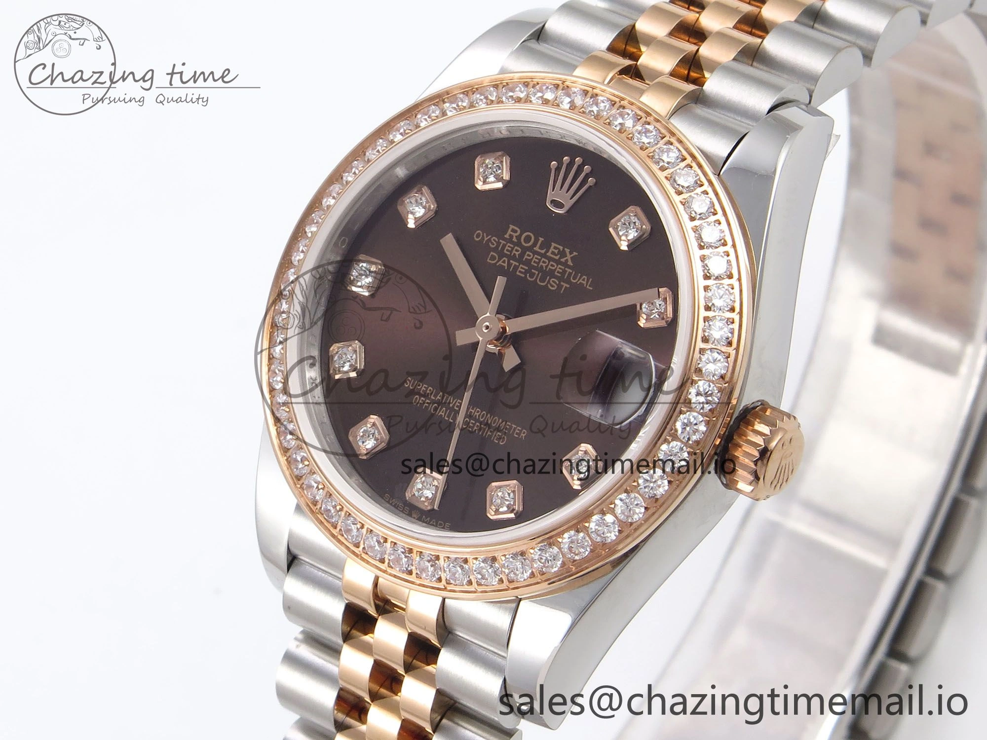 DateJust 31 278381RBR SS RG GMF 1:1 Best Edition 904L Steel Brown Dimonds Dial on Jubilee Bracelet A2824