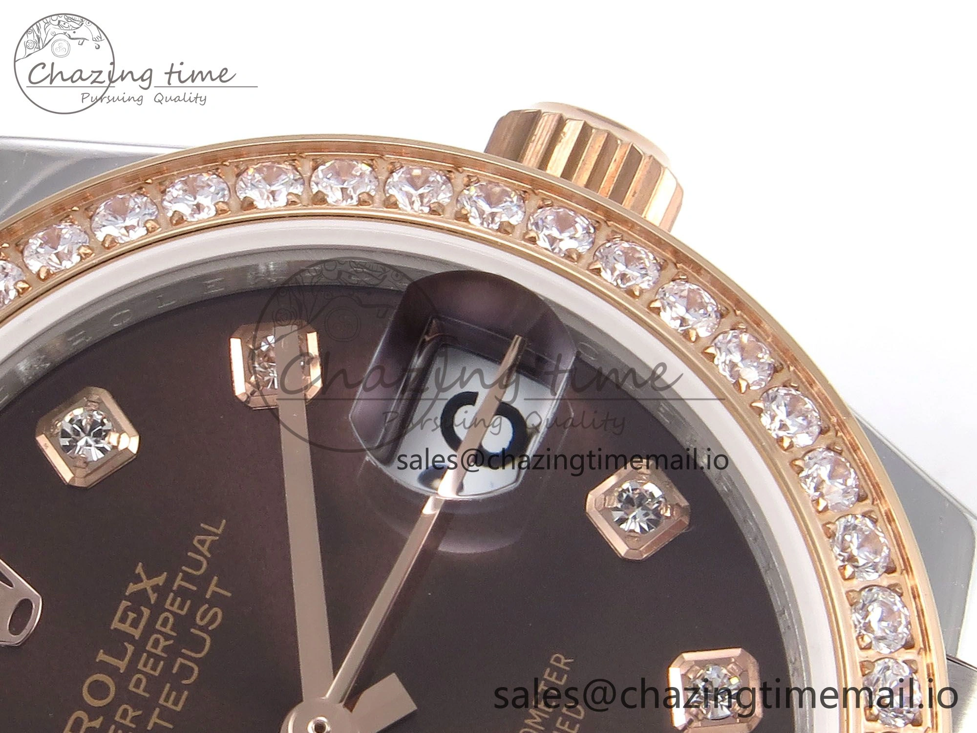 DateJust 31 278381RBR SS RG GMF 1:1 Best Edition 904L Steel Brown Dimonds Dial on Jubilee Bracelet A2824