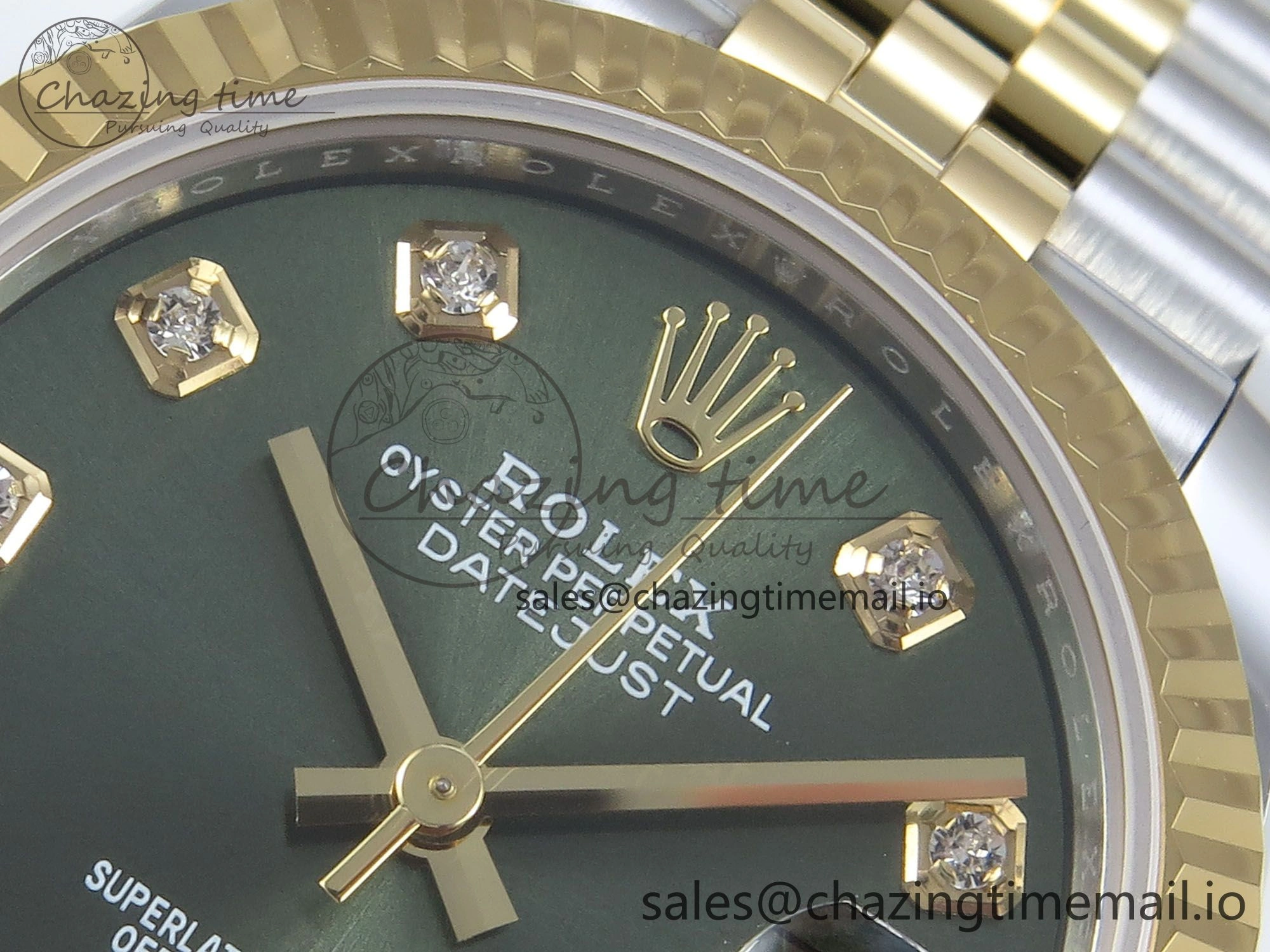 DateJust 31 278383 ARF 1:1 Best Edition 904L Steel Green Diamonds Dial on SS YG Jubilee Bracelet ETA 2688