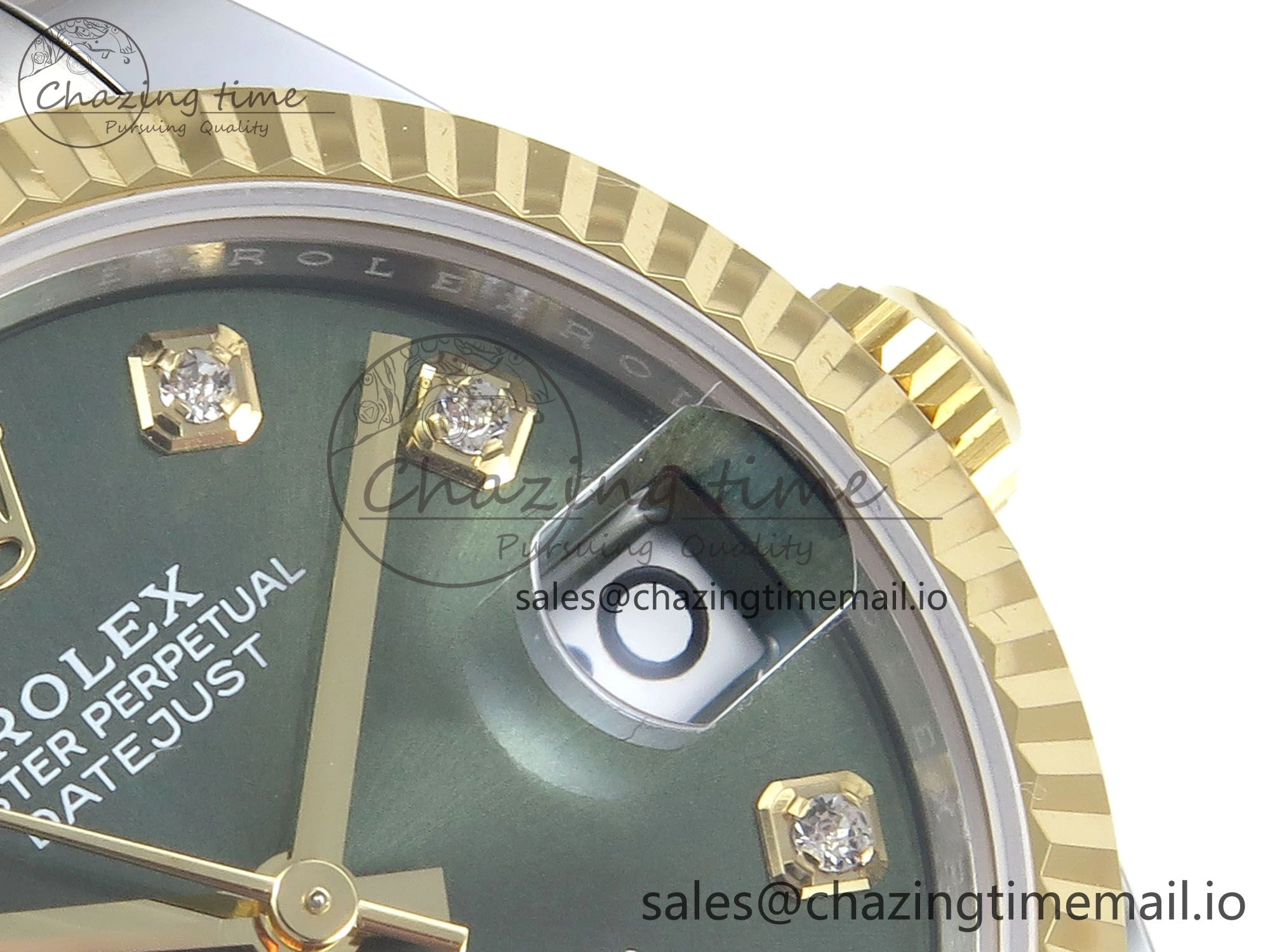 DateJust 31 278383 ARF 1:1 Best Edition 904L Steel Green Diamonds Dial on SS YG Oyster Bracelet ETA 2688
