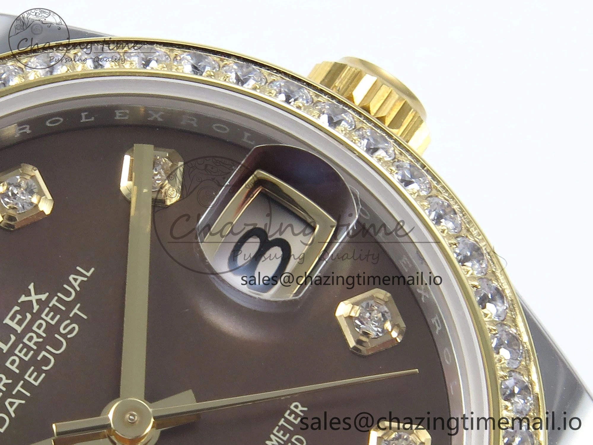 DateJust 31 278383RBR ARF 1:1 Best Edition 904L Steel Brown Diamonds Dial Diamonds Bezel on SS YG Jubilee Bracelet ETA 2688