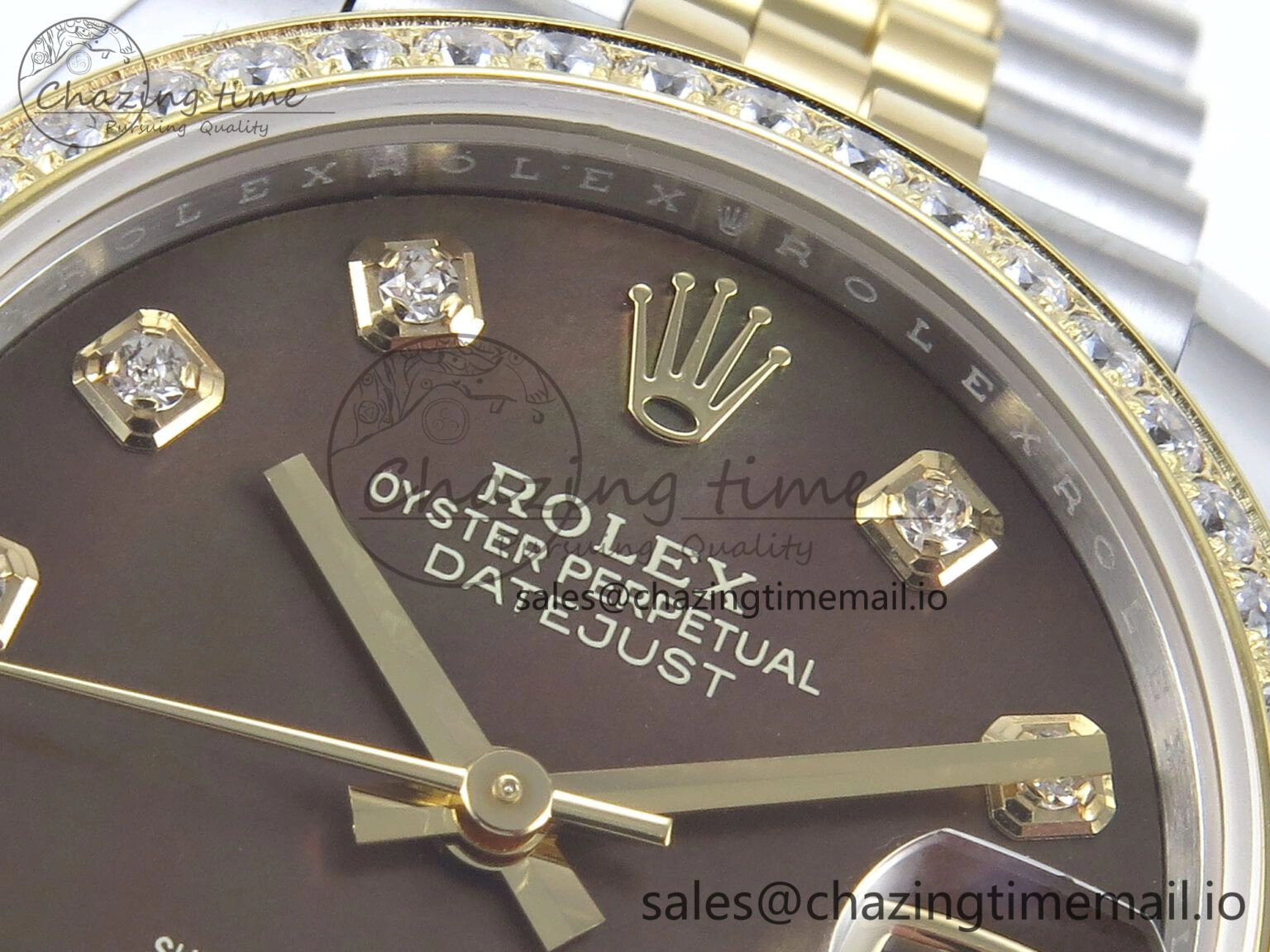 DateJust 31 278383RBR ARF 1:1 Best Edition 904L Steel Brown Diamonds Dial Diamonds Bezel on SS YG Jubilee Bracelet ETA 2688