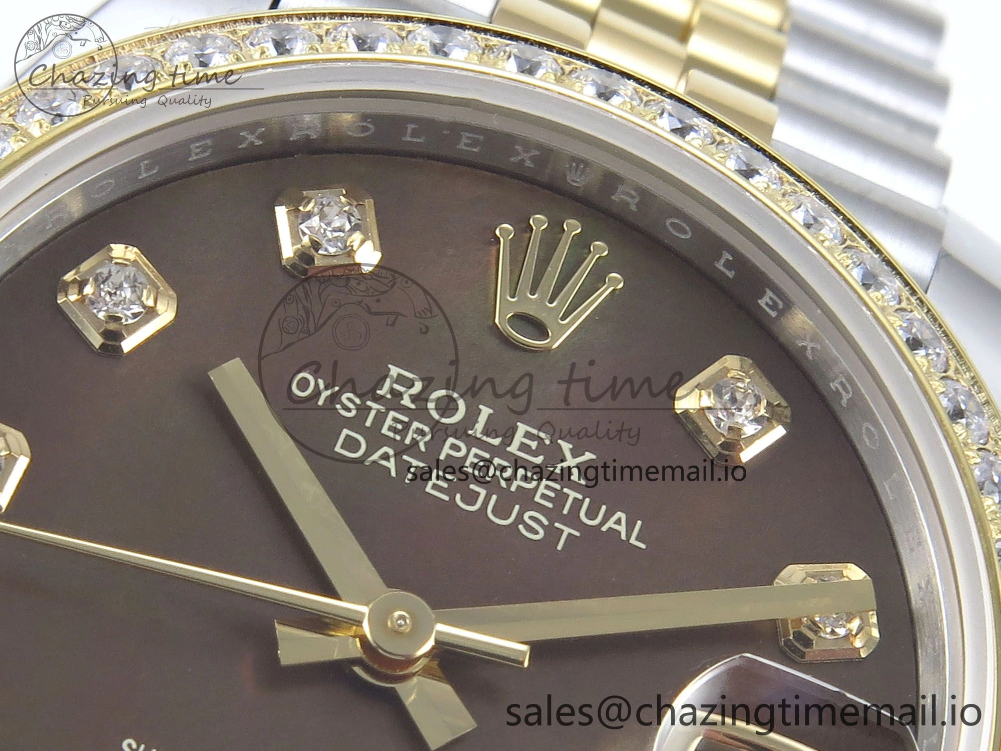 DateJust 31 278383RBR ARF 1:1 Best Edition 904L Steel Brown Diamonds Dial Diamonds Bezel on SS YG Jubilee Bracelet ETA 2688