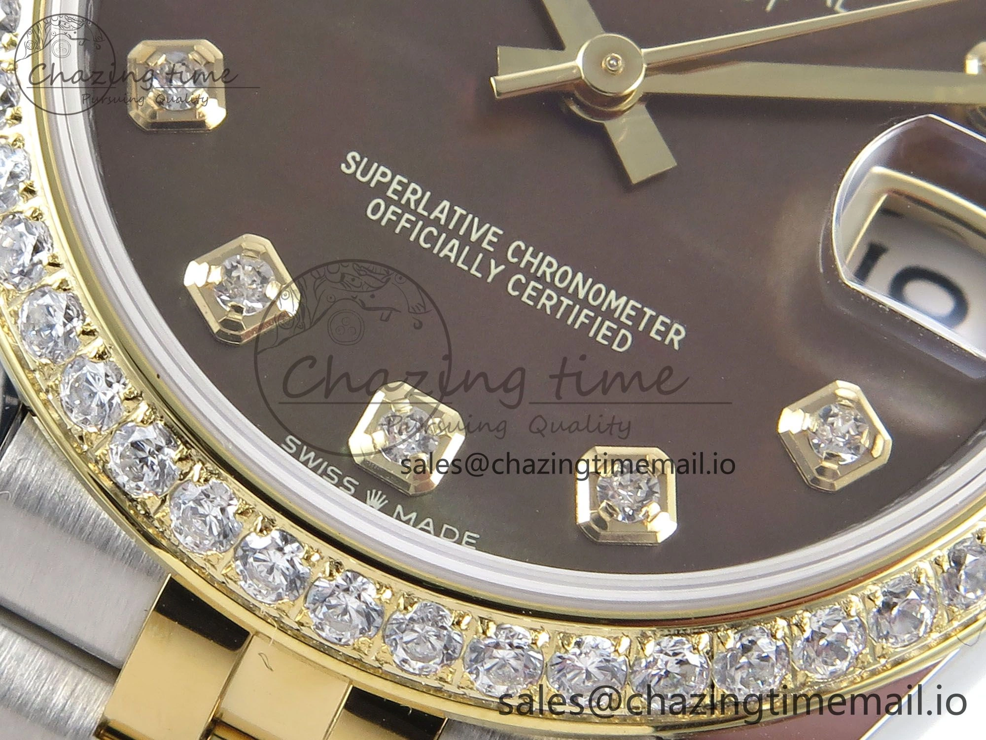 DateJust 31 278383RBR ARF 1:1 Best Edition 904L Steel Brown Diamonds Dial Diamonds Bezel on SS YG Jubilee Bracelet ETA 2688