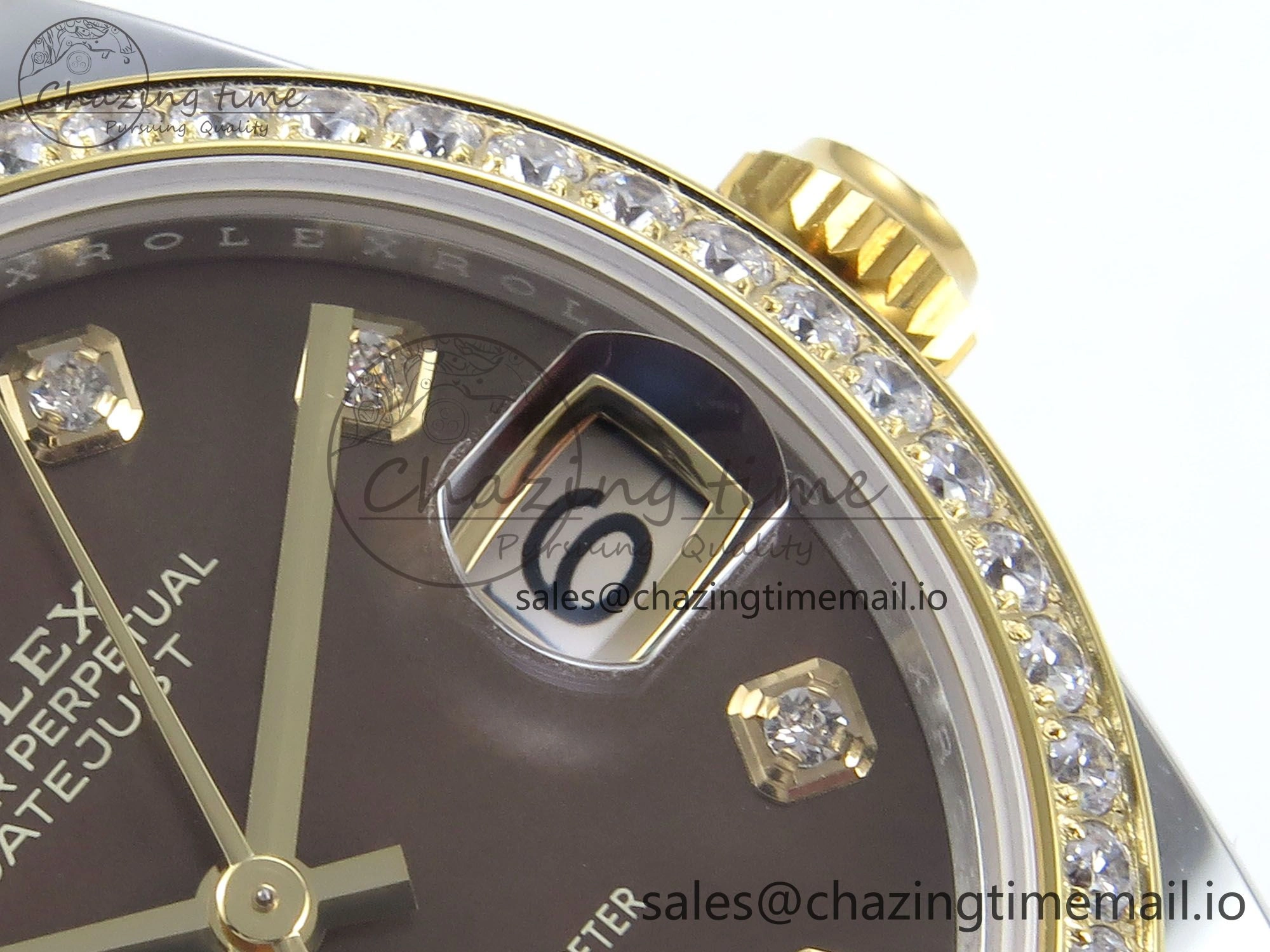 DateJust 31 278383RBR ARF 1:1 Best Edition 904L Steel Brown Diamonds Dial Diamonds Bezel on SS YG Oyster Bracelet ETA 2688