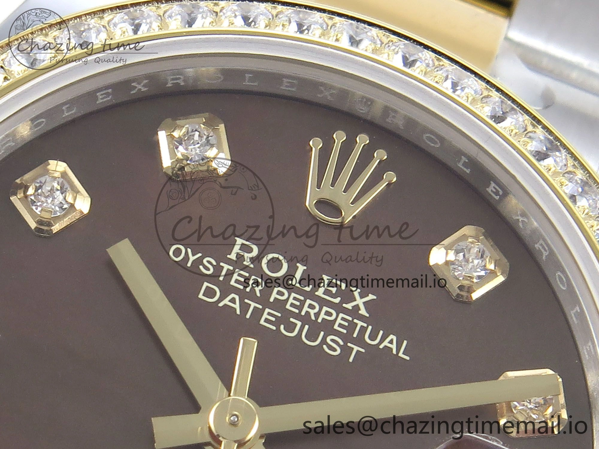 DateJust 31 278383RBR ARF 1:1 Best Edition 904L Steel Brown Diamonds Dial Diamonds Bezel on SS YG Oyster Bracelet ETA 2688