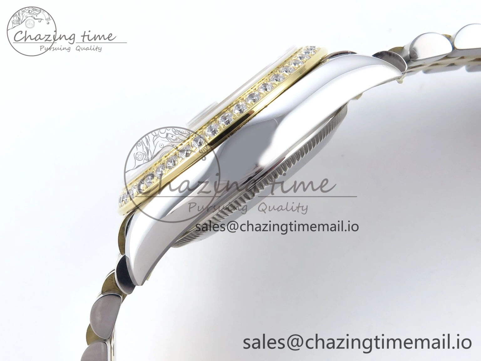 DateJust 31 278383RBR ARF 1:1 Best Edition 904L Steel Gray Diamonds Dial Diamonds Bezel on SS YG Jubilee Bracelet ETA 2688