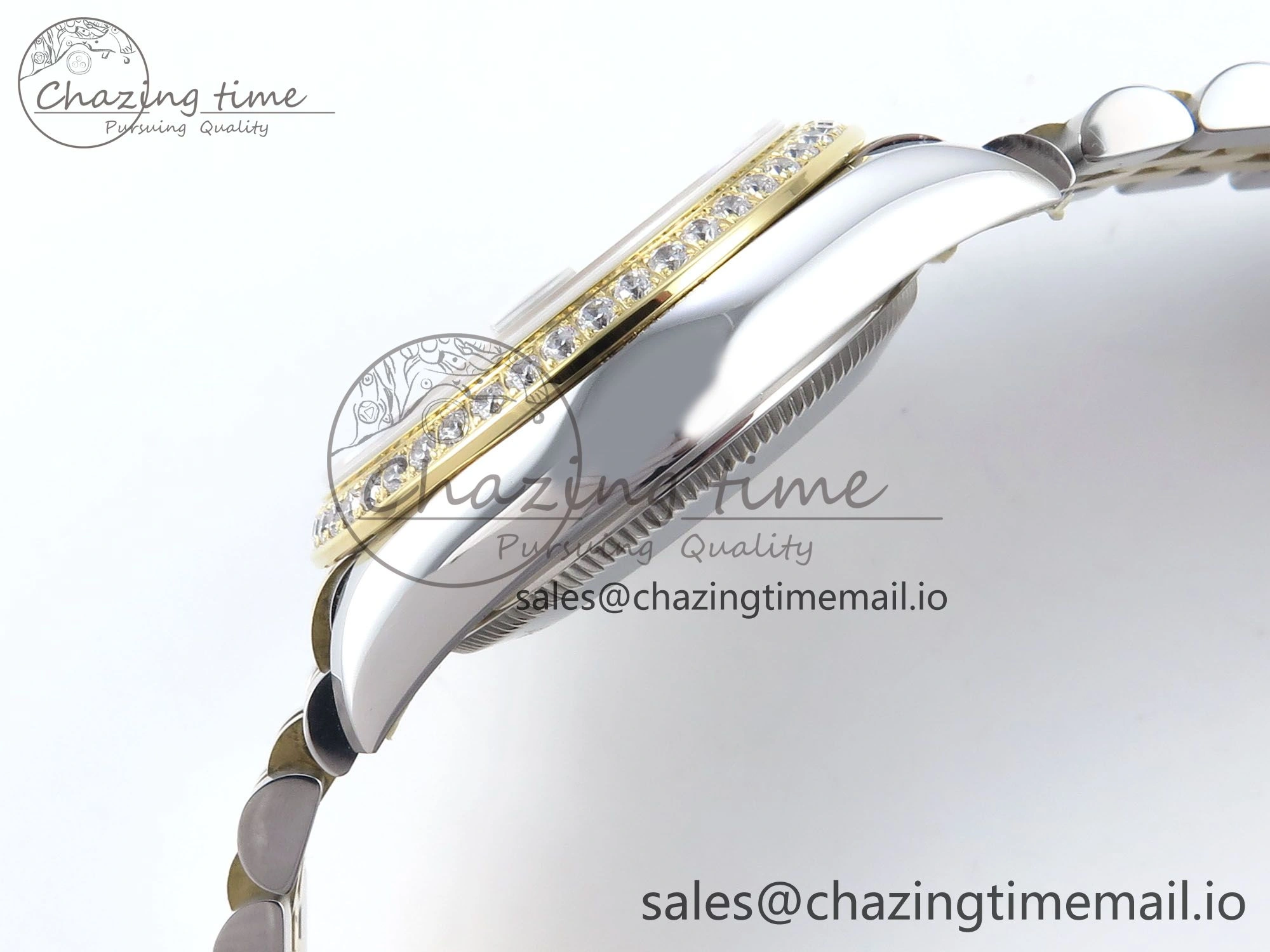 DateJust 31 278383RBR ARF 1:1 Best Edition 904L Steel Gray Diamonds Dial Diamonds Bezel on SS YG Jubilee Bracelet ETA 2688
