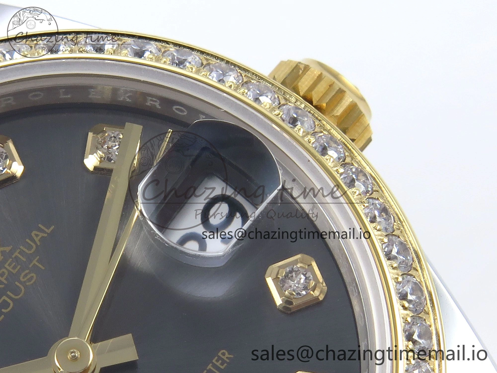 DateJust 31 278383RBR ARF 1:1 Best Edition 904L Steel Gray Diamonds Dial Diamonds Bezel on SS YG Jubilee Bracelet ETA 2688