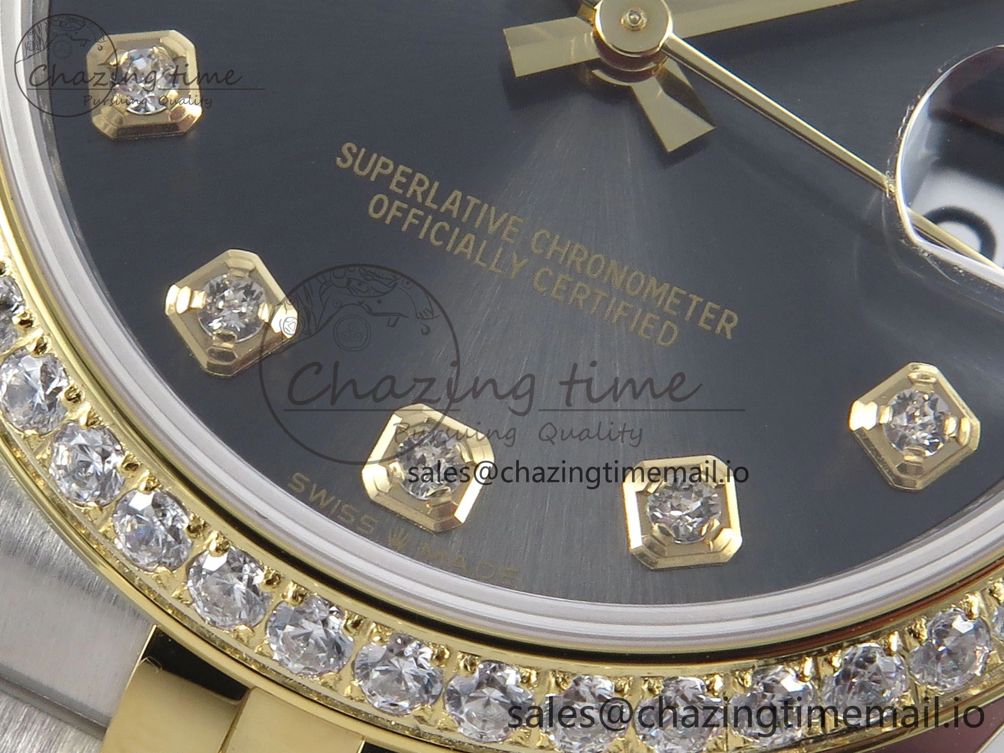 DateJust 31 278383RBR ARF 1:1 Best Edition 904L Steel Gray Diamonds Dial Diamonds Bezel on SS YG Jubilee Bracelet ETA 2688