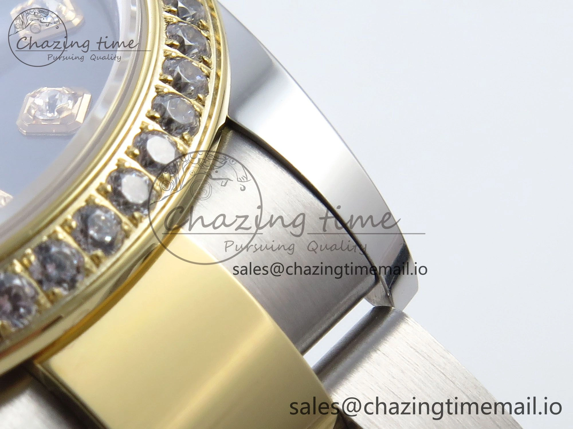 DateJust 31 278383RBR ARF 1:1 Best Edition 904L Steel Gray Diamonds Dial Diamonds Bezel on SS YG Oyster Bracelet ETA 2688