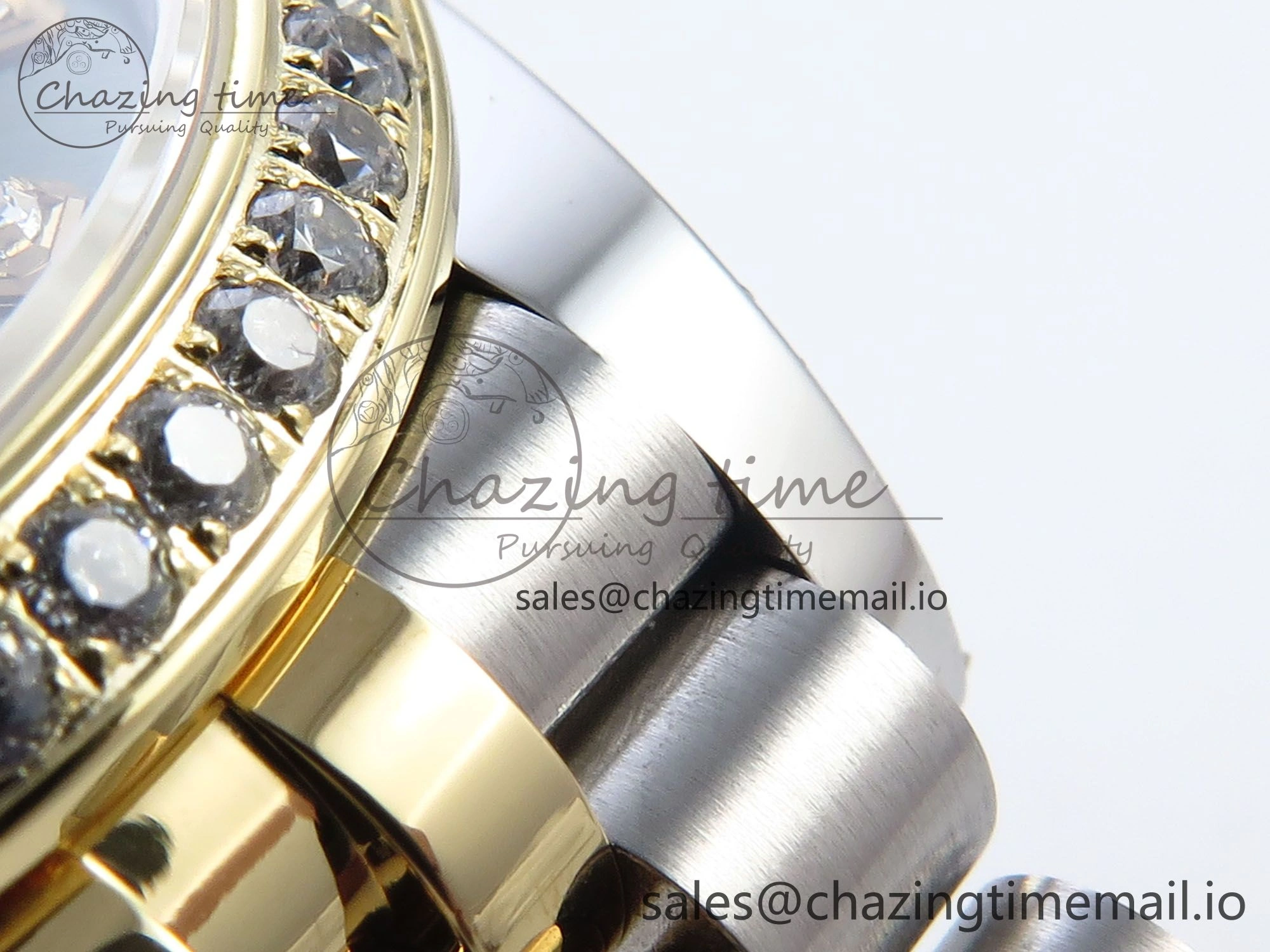 DateJust 31 278383RBR ARF 1:1 Best Edition 904L Steel Green Diamonds Dial Diamonds Bezel on SS YG Jubilee Bracelet ETA 2688