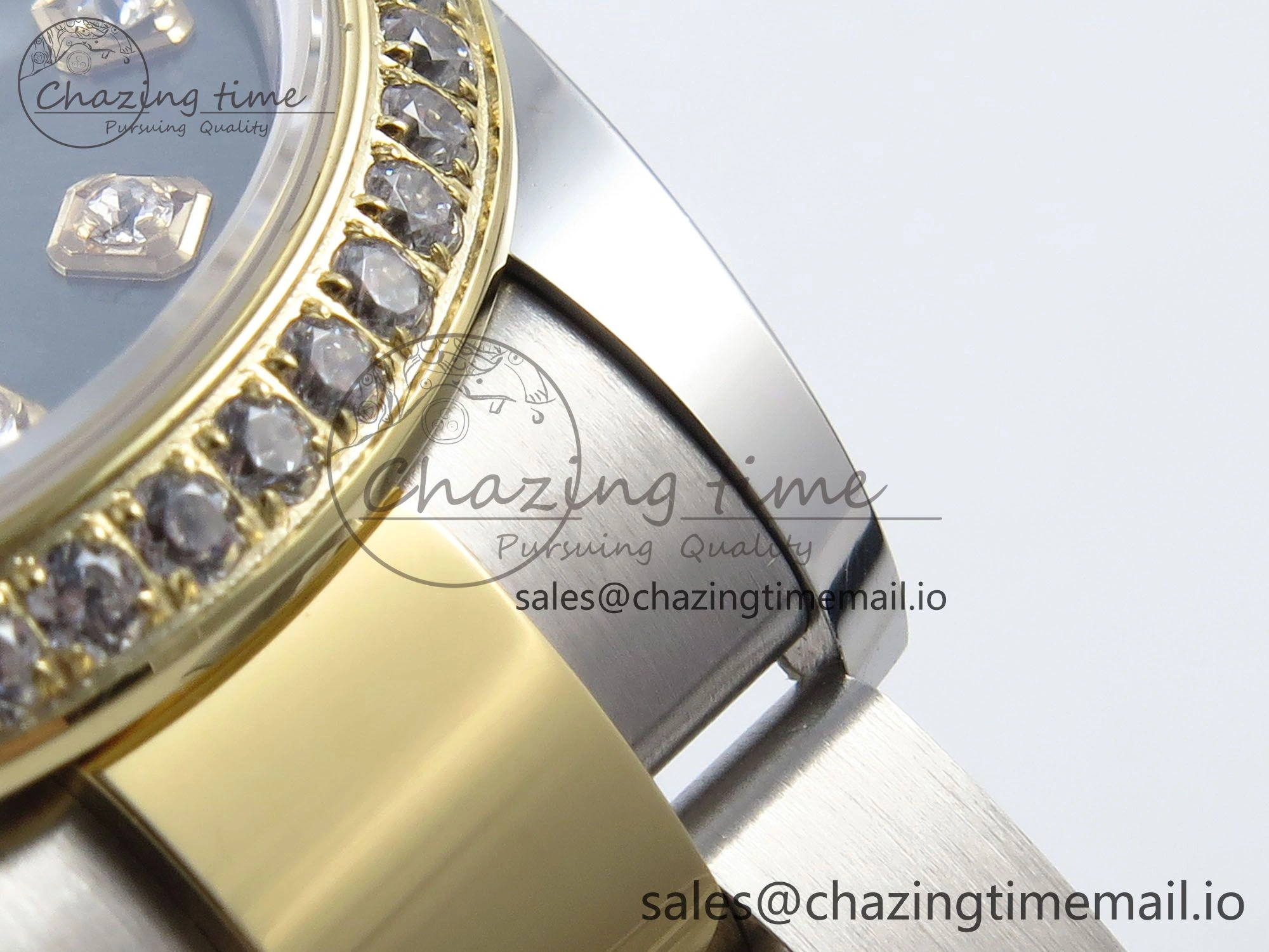 DateJust 31 278383RBR ARF 1:1 Best Edition 904L Steel Green Diamonds Dial Diamonds Bezel on SS YG Oyster Bracelet ETA 2688