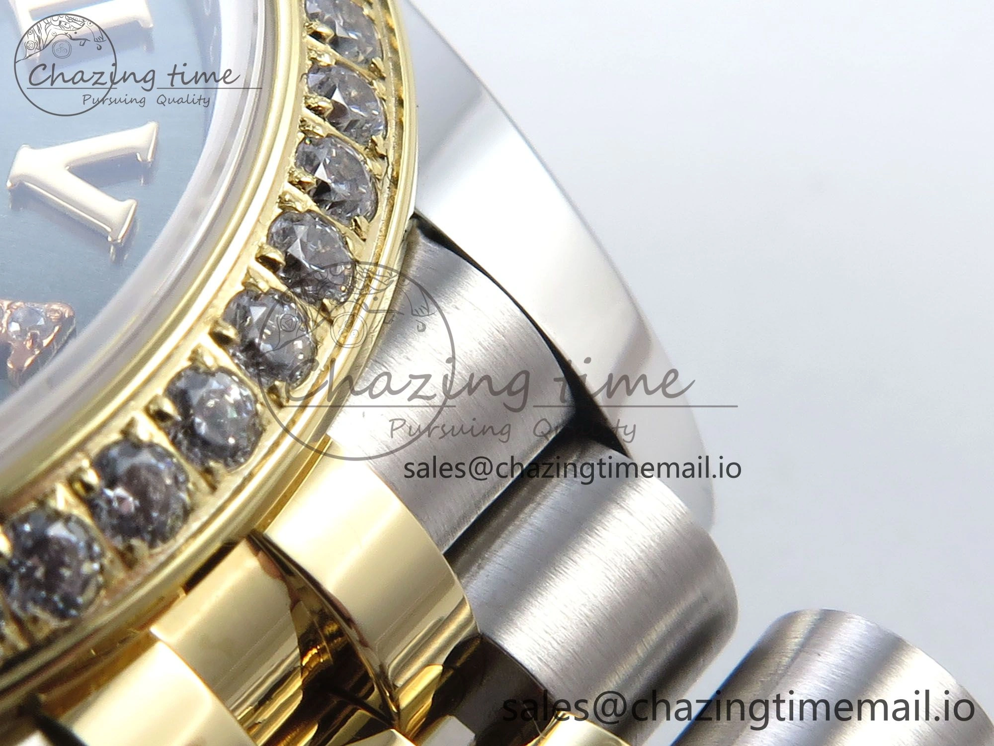 DateJust 31 278383RBR ARF 1:1 Best Edition 904L Steel Green Roman Diamonds Dial Diamonds Bezel on SS YG Jubilee Bracelet ETA 2688
