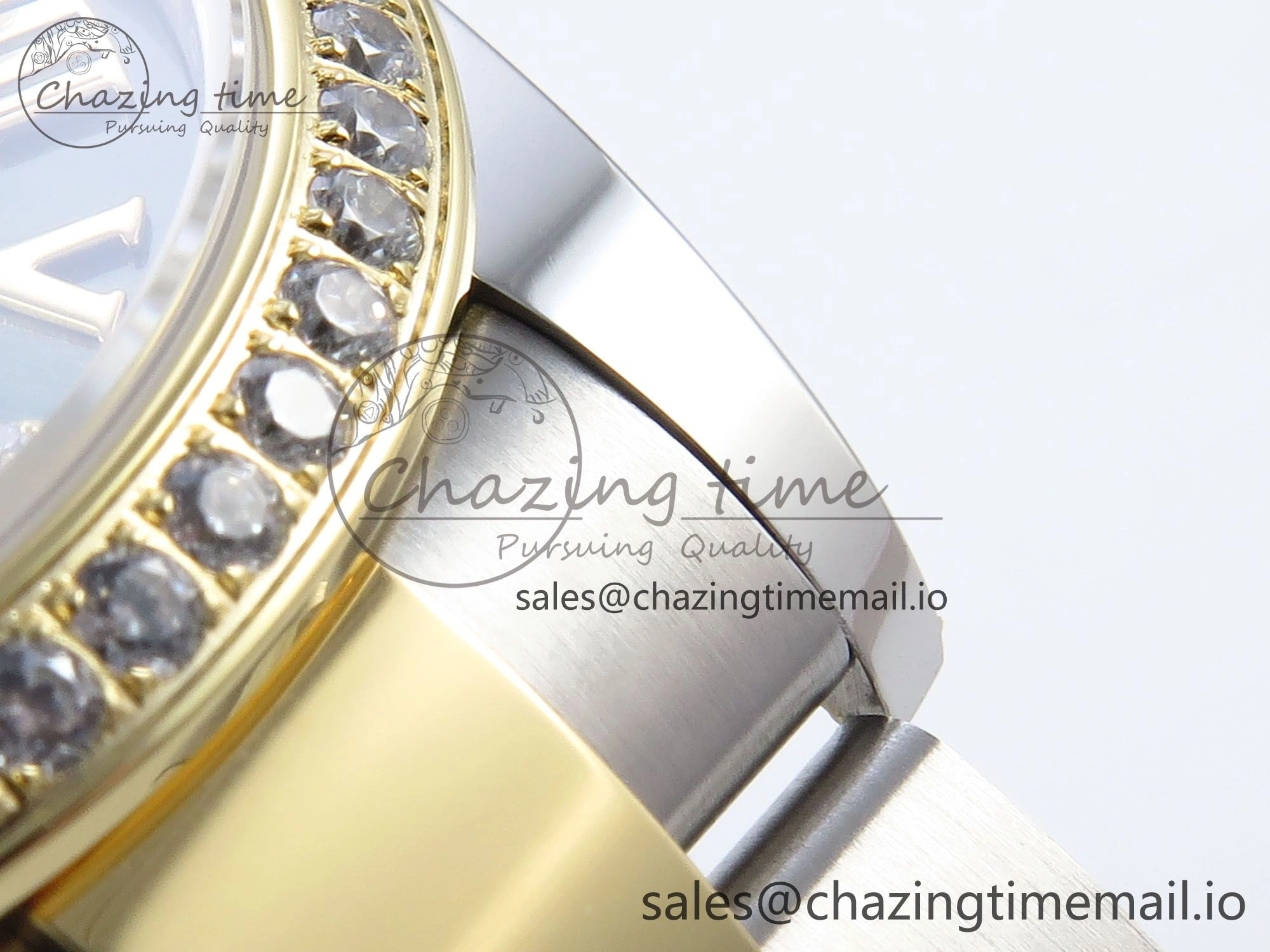 DateJust 31 278383RBR ARF 1:1 Best Edition 904L Steel Green Roman Diamonds Dial Diamonds Bezel on SS YG Oyster Bracelet ETA 2688