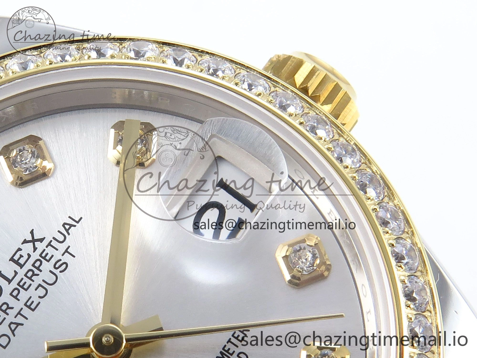 DateJust 31 278383RBR ARF 1:1 Best Edition 904L Steel Silver Diamonds Dial Diamonds Bezel on SS YG Jubilee Bracelet ETA 2688