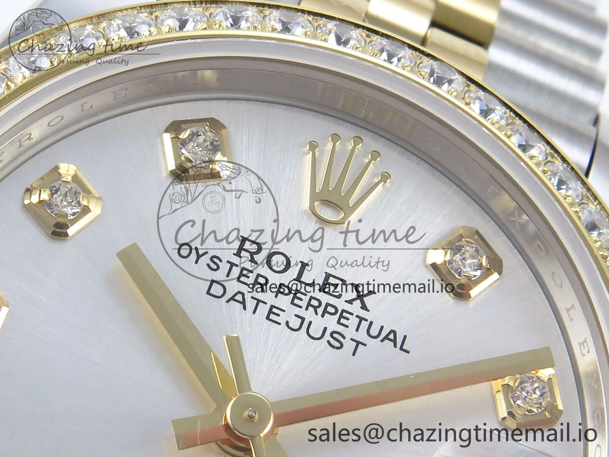 DateJust 31 278383RBR ARF 1:1 Best Edition 904L Steel Silver Diamonds Dial Diamonds Bezel on SS YG Jubilee Bracelet ETA 2688
